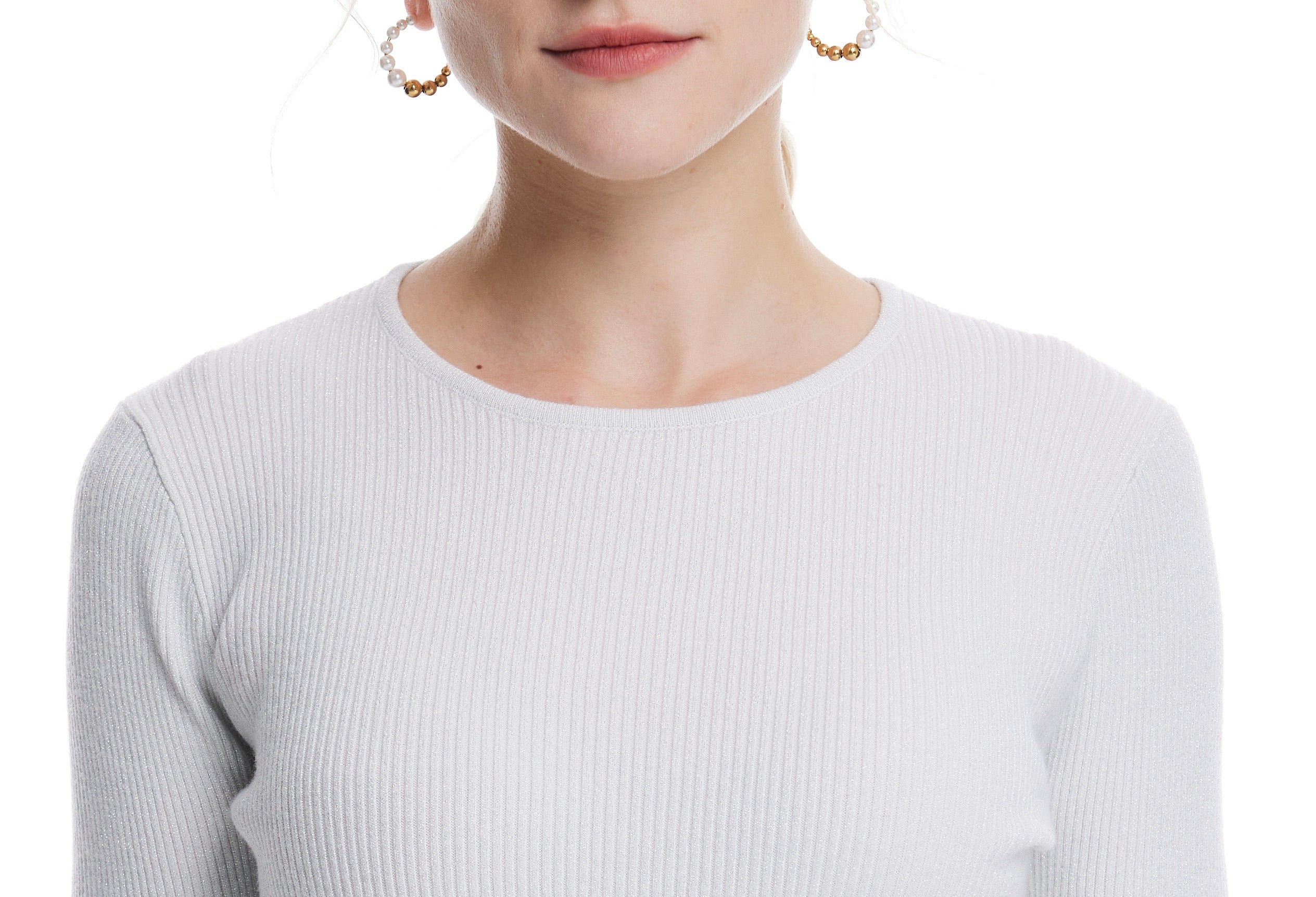 Crew-neck base layer sweater lurex rc089