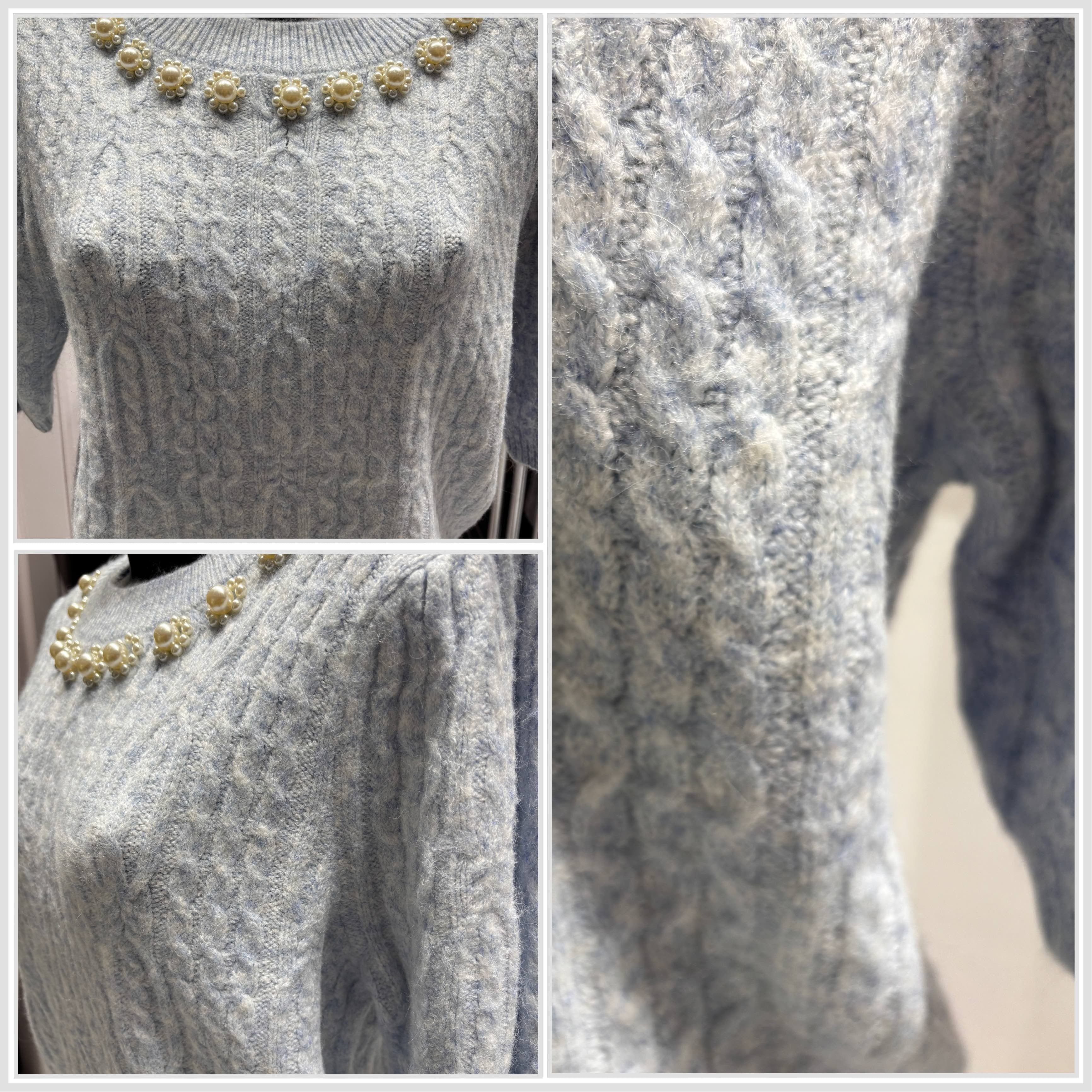 Twisted rope, beads, short-sleeved shirt HZ912