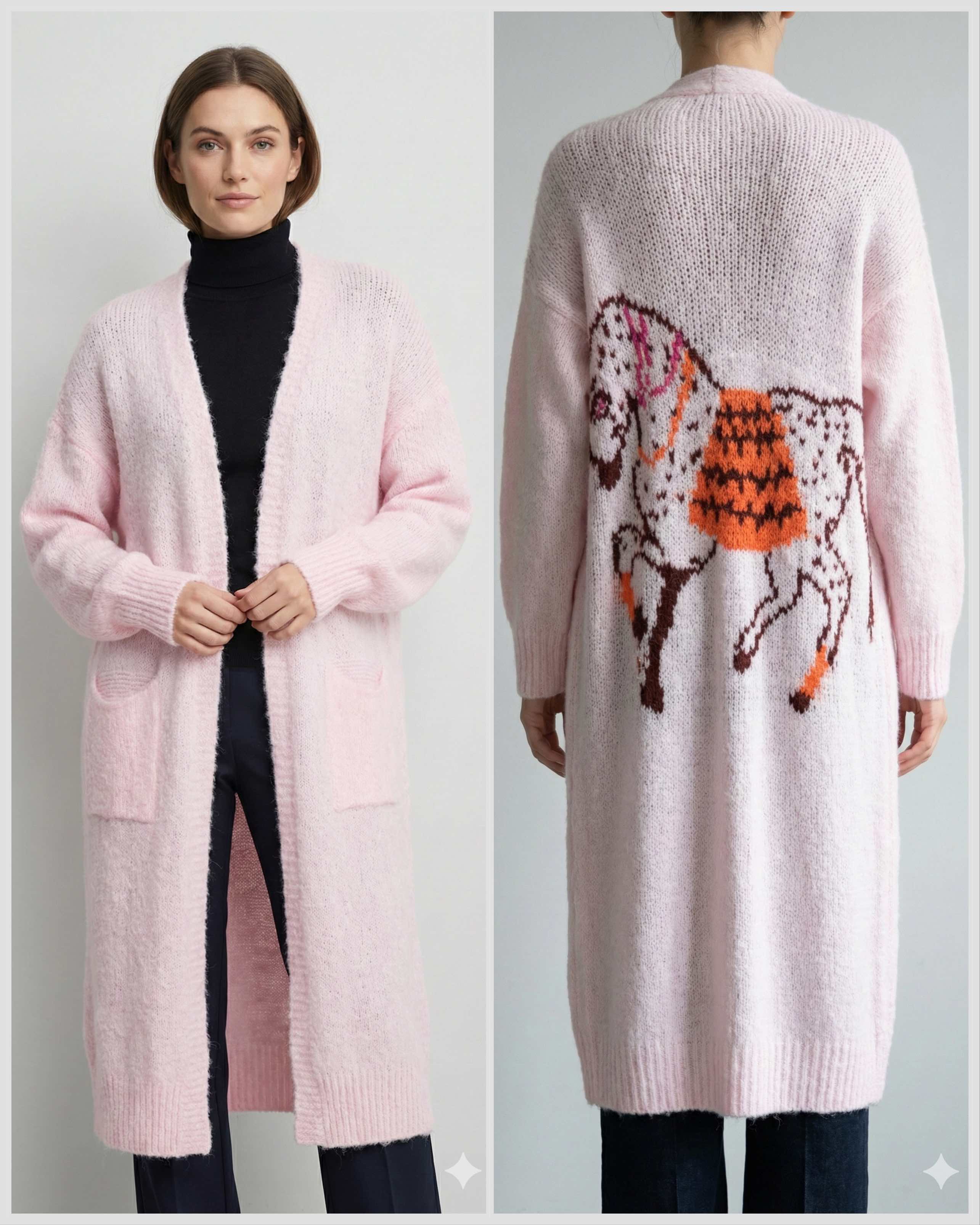 Horse. Jacquard pattern on the back. Sweater/Coat art. 21377