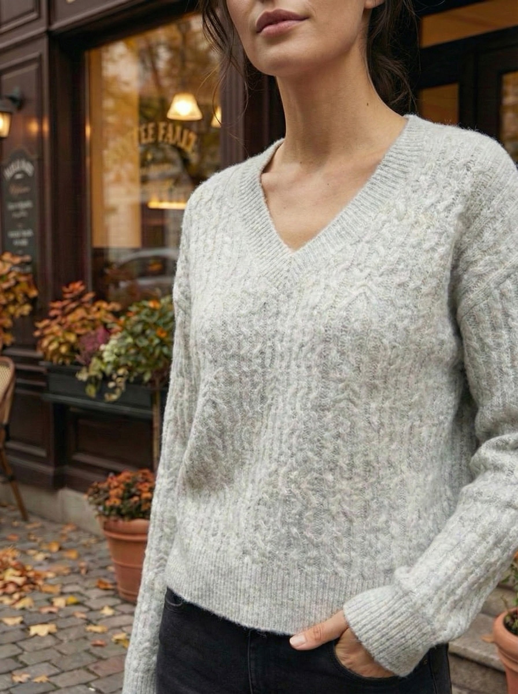 V neck long sleeve HZ906