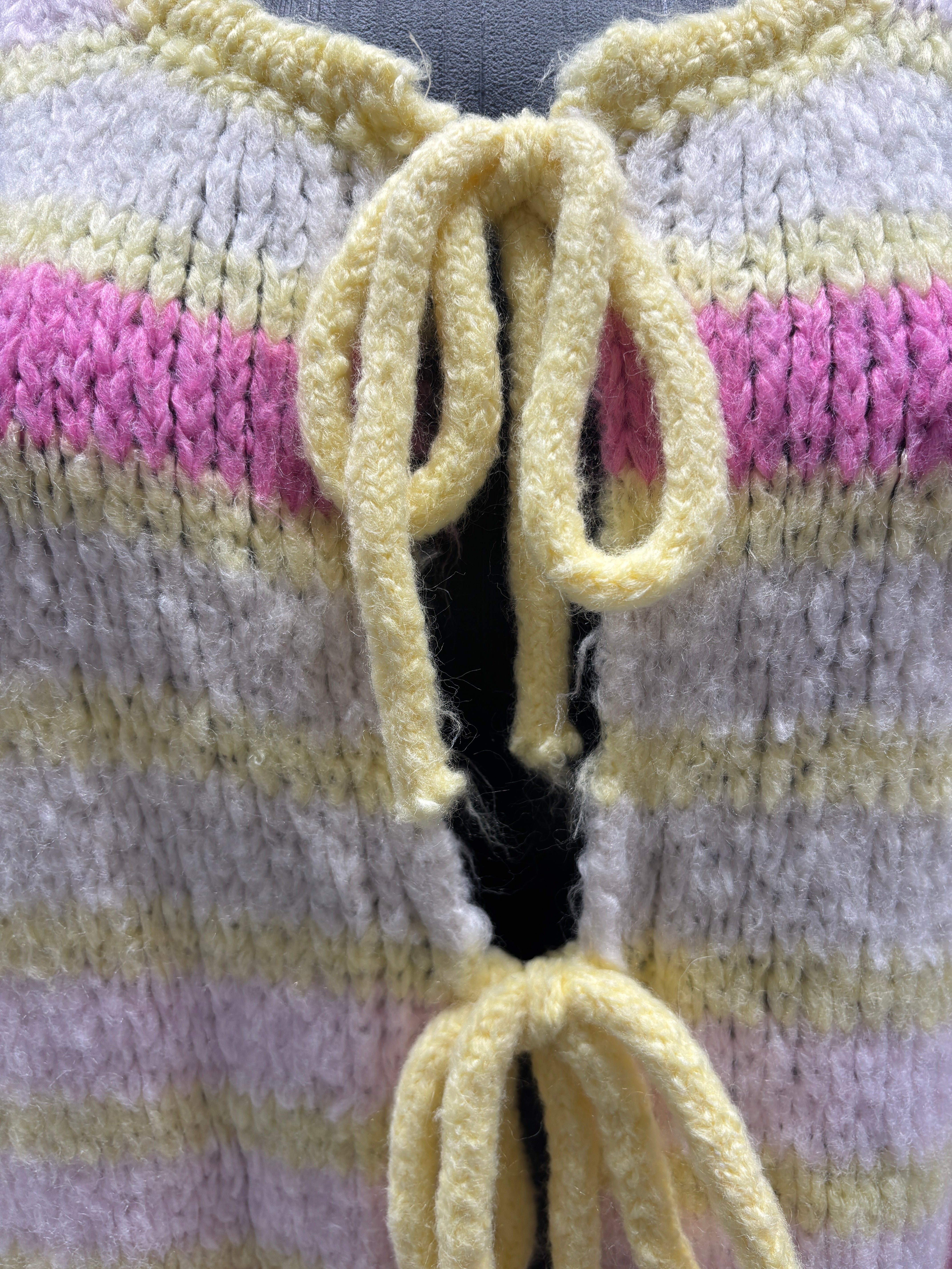 Crew neck, color-blocked, drawstring cardigan, casual sweater art. 21265