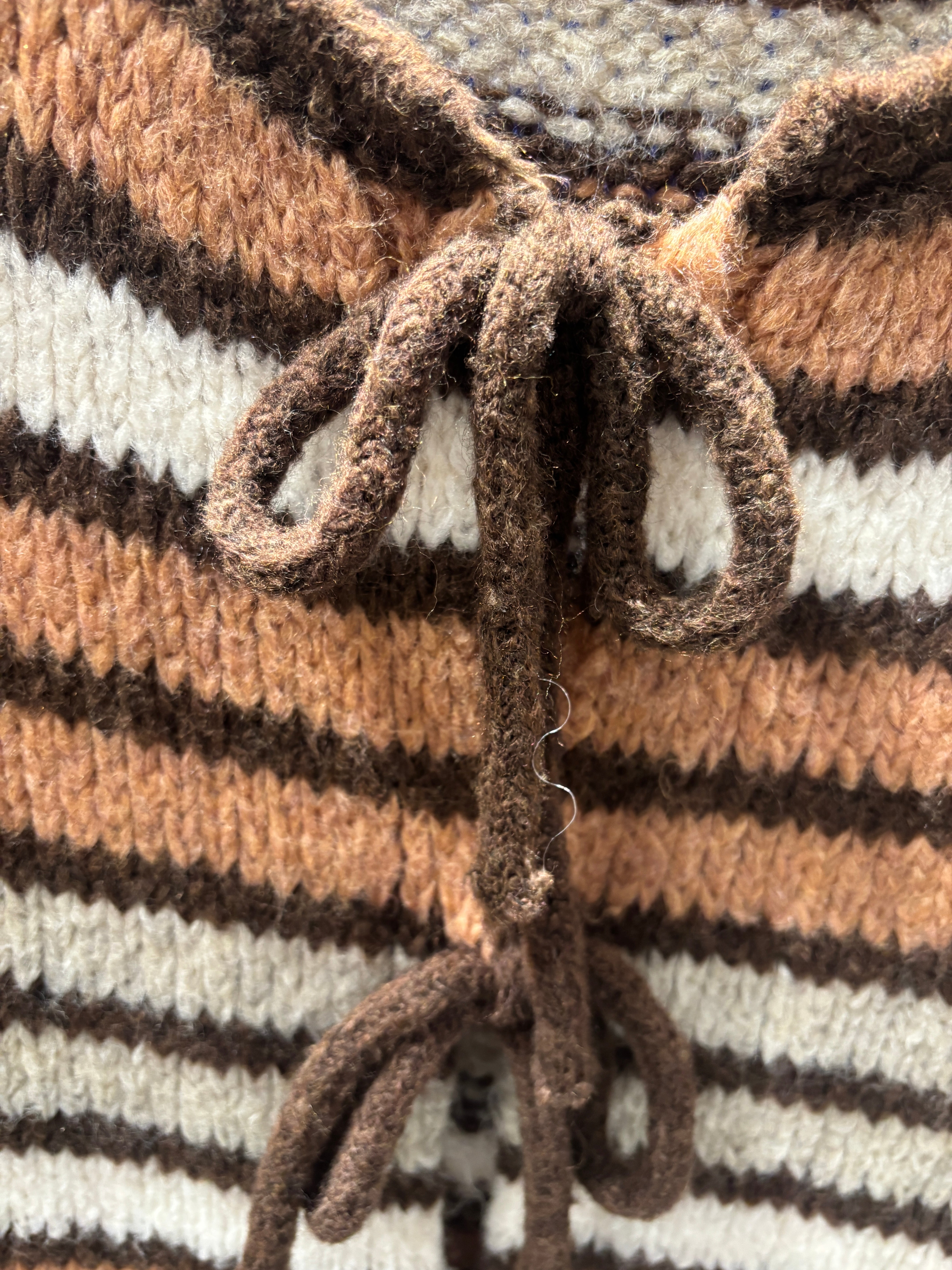 Crew neck, color-blocked, drawstring cardigan, casual sweater art. 21265