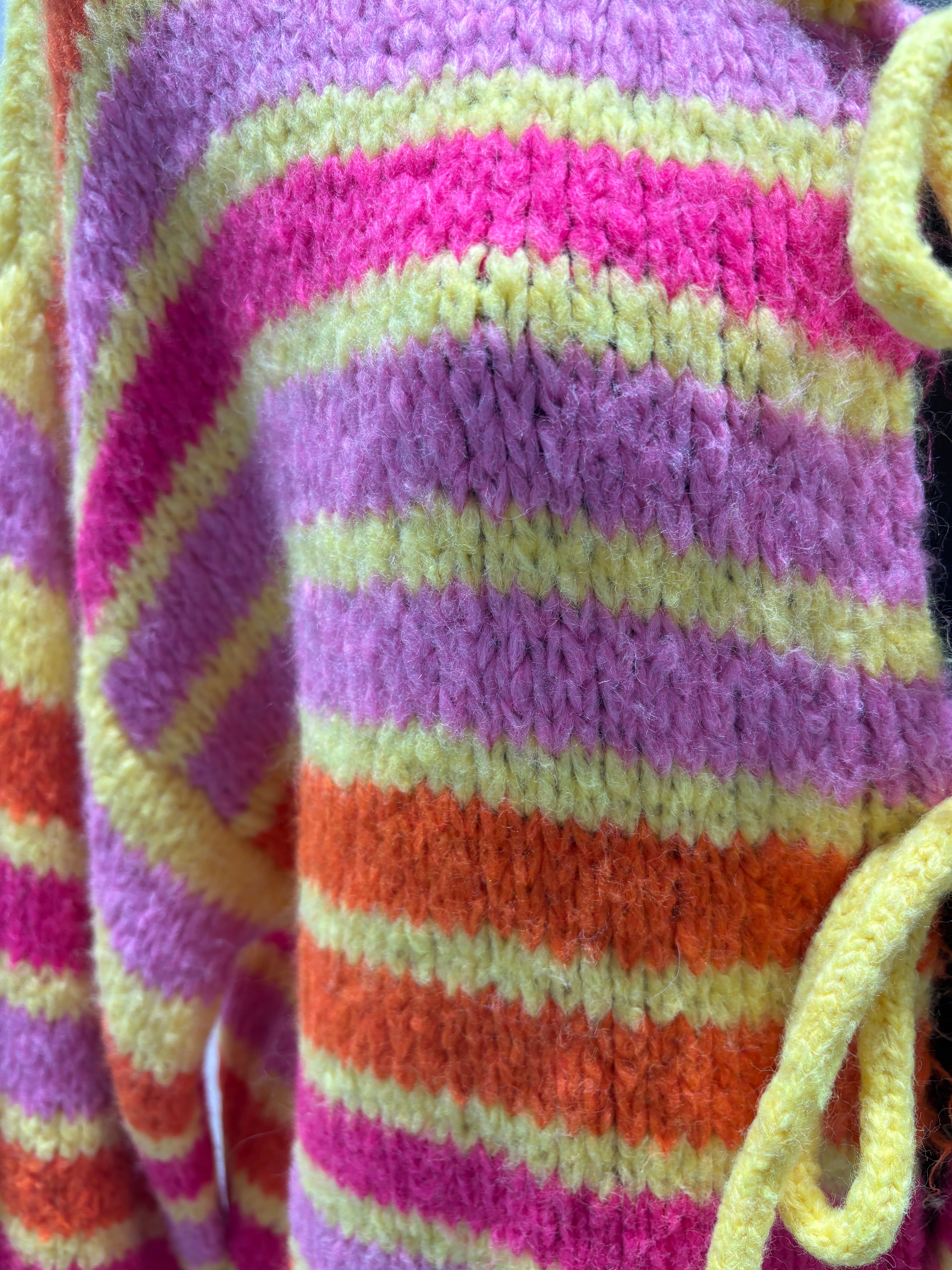 Crew neck, color-blocked, drawstring cardigan, casual sweater art. 21265