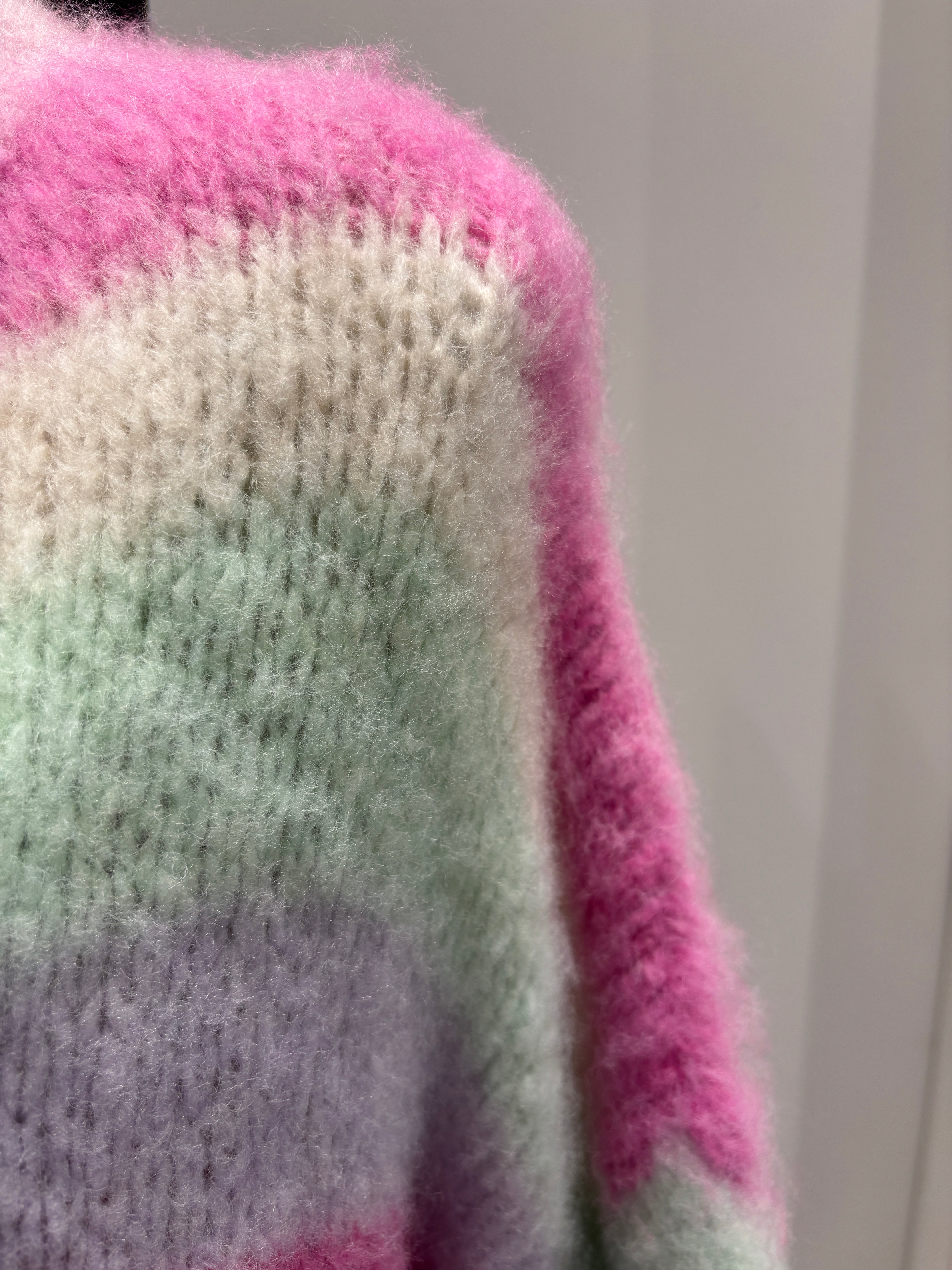 Color-blocked sweater coat art. 21385