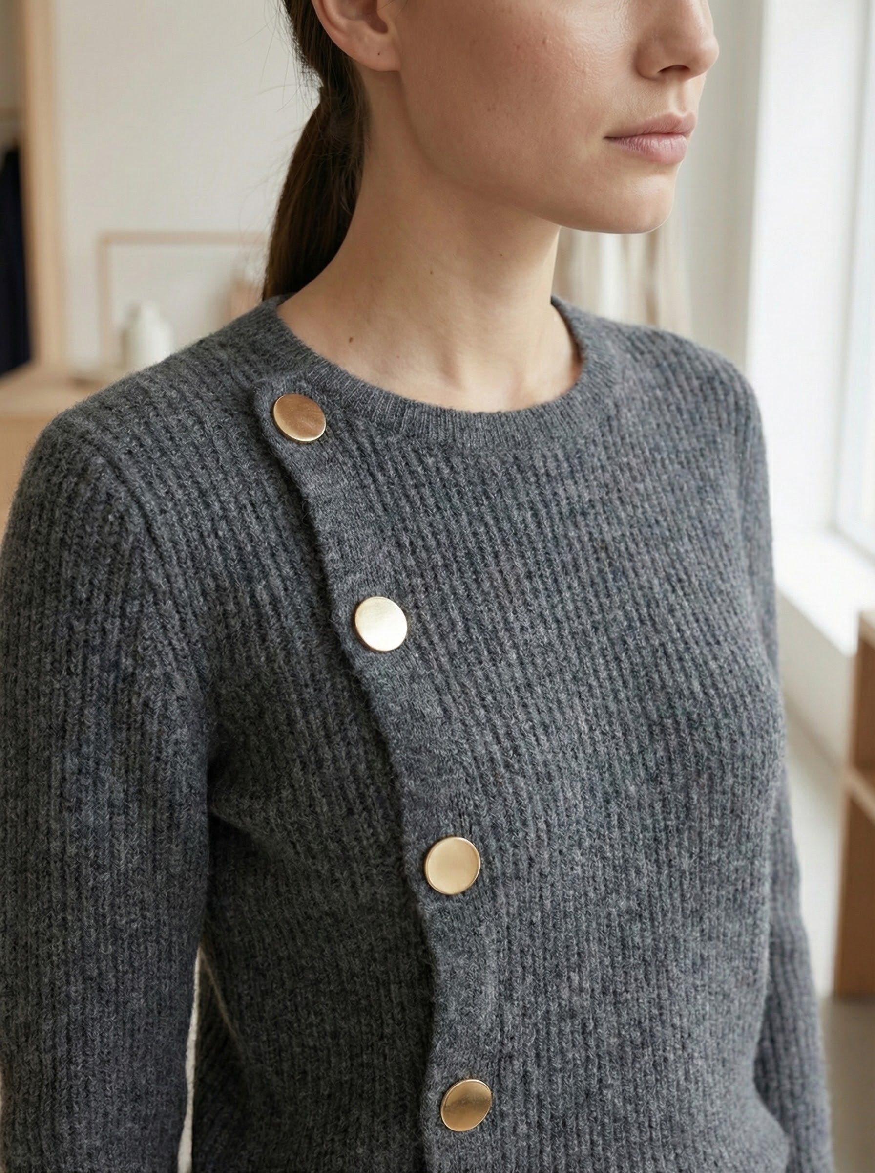 Metal decorative buttons for sweaters in spring, autumn and winter art.6086