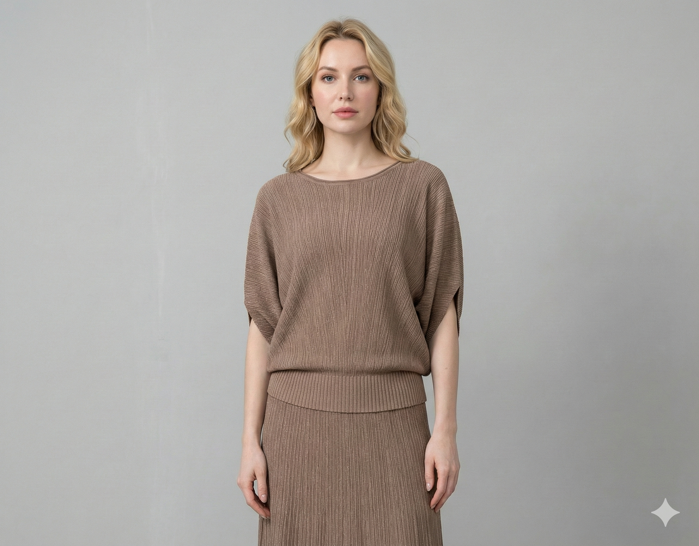 Short-sleeved, batwing sleeves, faux pockets, crew-neck, casual. art.8520