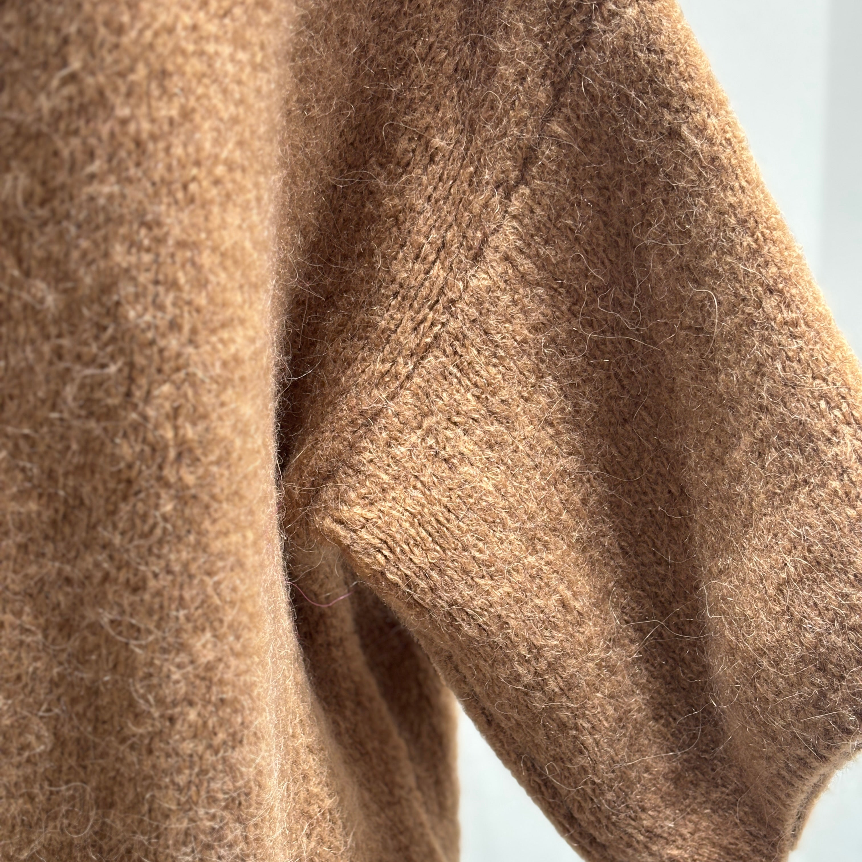 baby alpaca Mid-length sleeve Cardigan crew neck art.21287