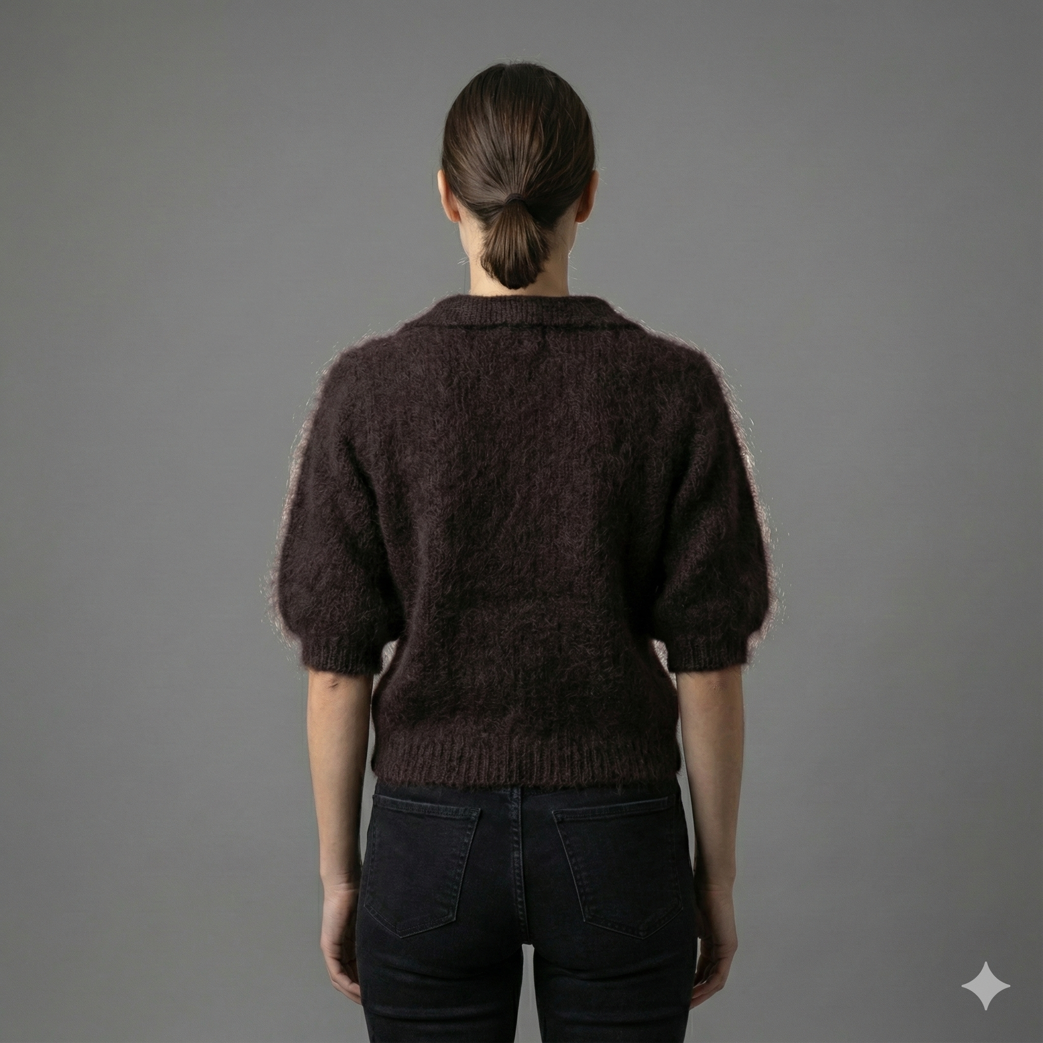 Baby mohair, V-neck polo collar, short-sleeved, Casual, Short style art.mh6101