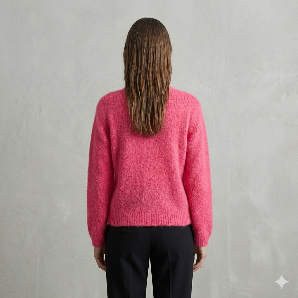 baby alpaca long sleeve Cardigan crew neck art.21502