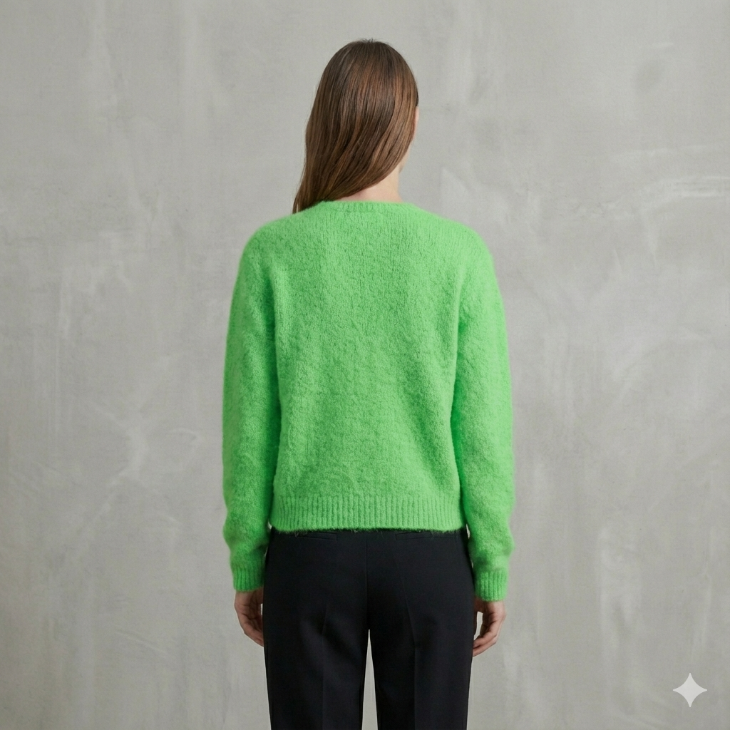 baby alpaca long sleeve Cardigan crew neck art.21502