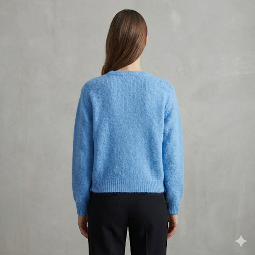 baby alpaca long sleeve Cardigan crew neck art.21502