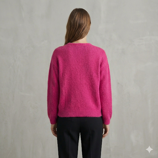 baby alpaca long sleeve Cardigan crew neck art.21502