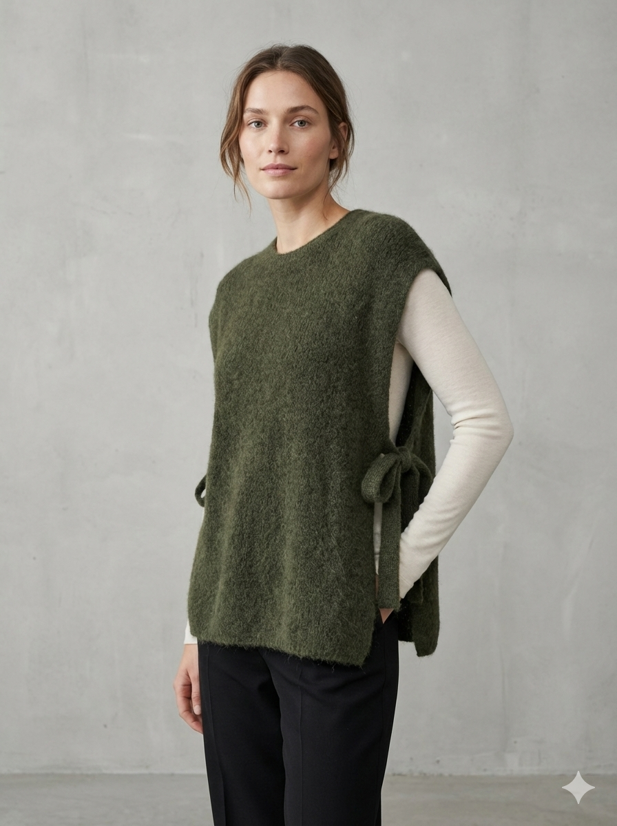 baby alpaca Vest, waistcoat, straps art.21577