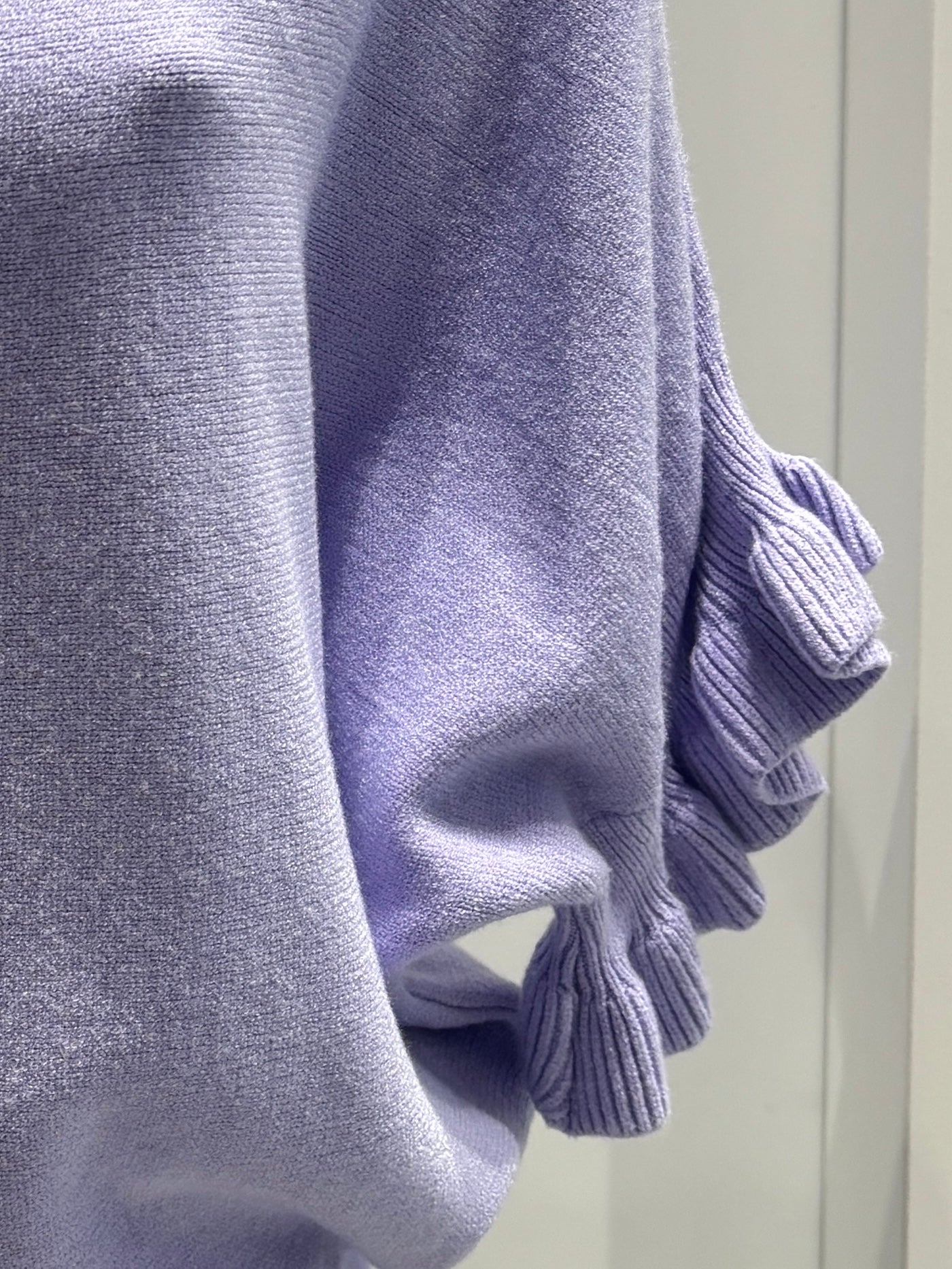 Spring/Summer Sweater, Short Sleeve, Petal-Shaped Sleeves, V-Neck, Casual art.sy8193