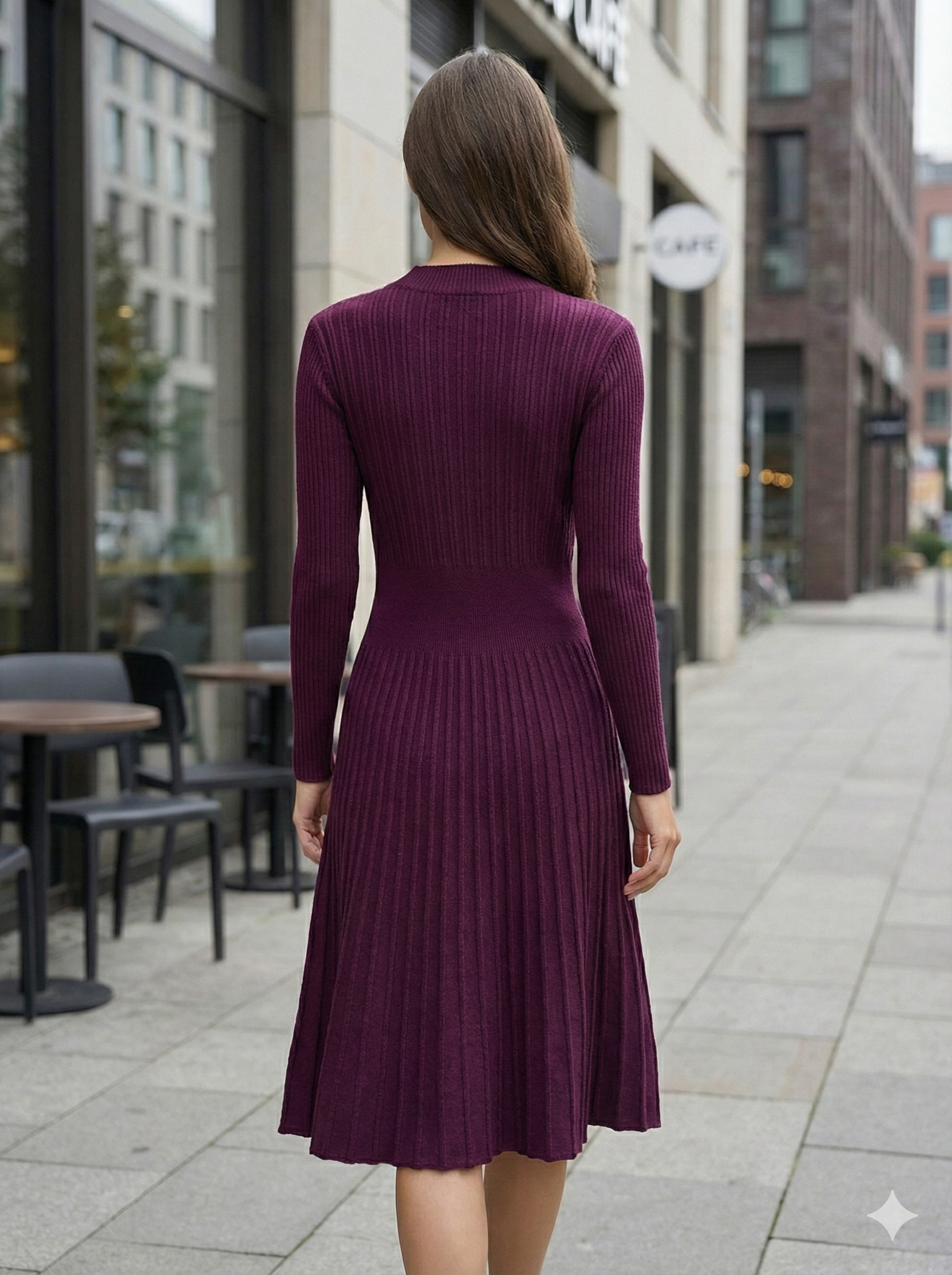 Long skirt sweater with fitted waist and long sleeves art.5201