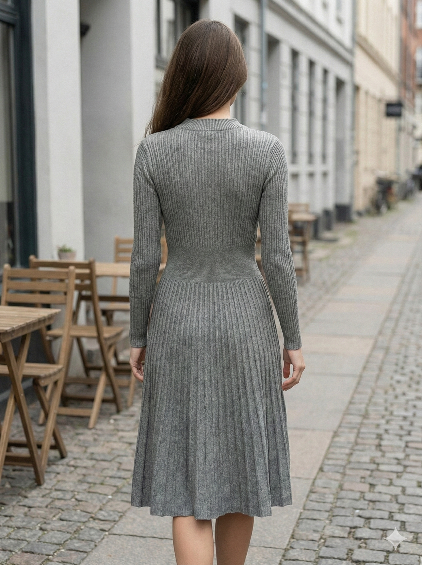 Long skirt sweater with fitted waist and long sleeves art.5201