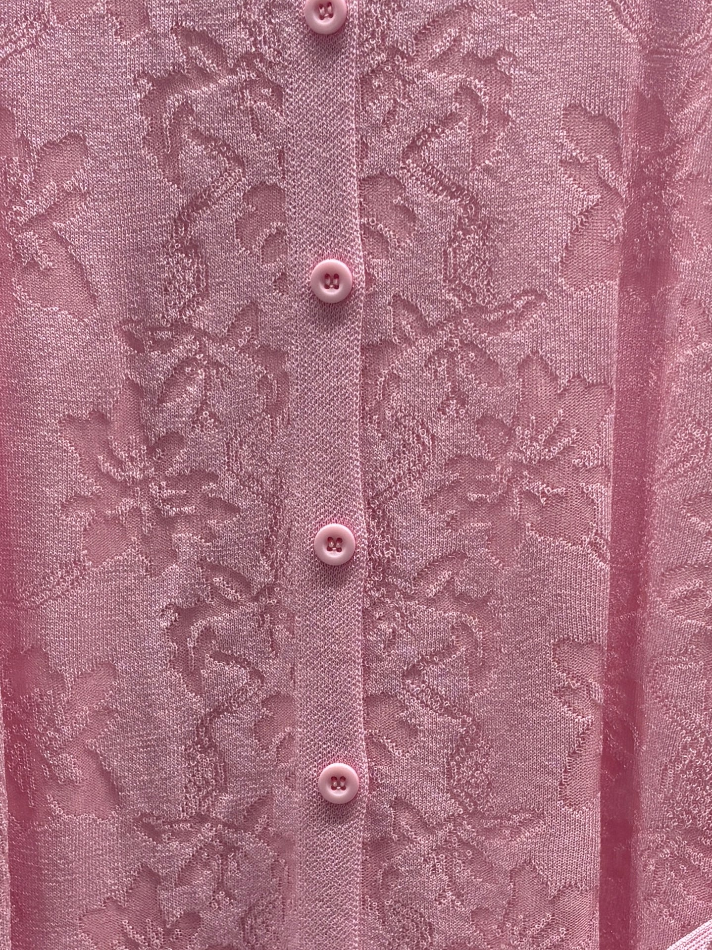 Spring/Summer Sweater, Jacquard, Polo Collar, Tie-Waist, Long, Button-Up Cardigan, art.6896