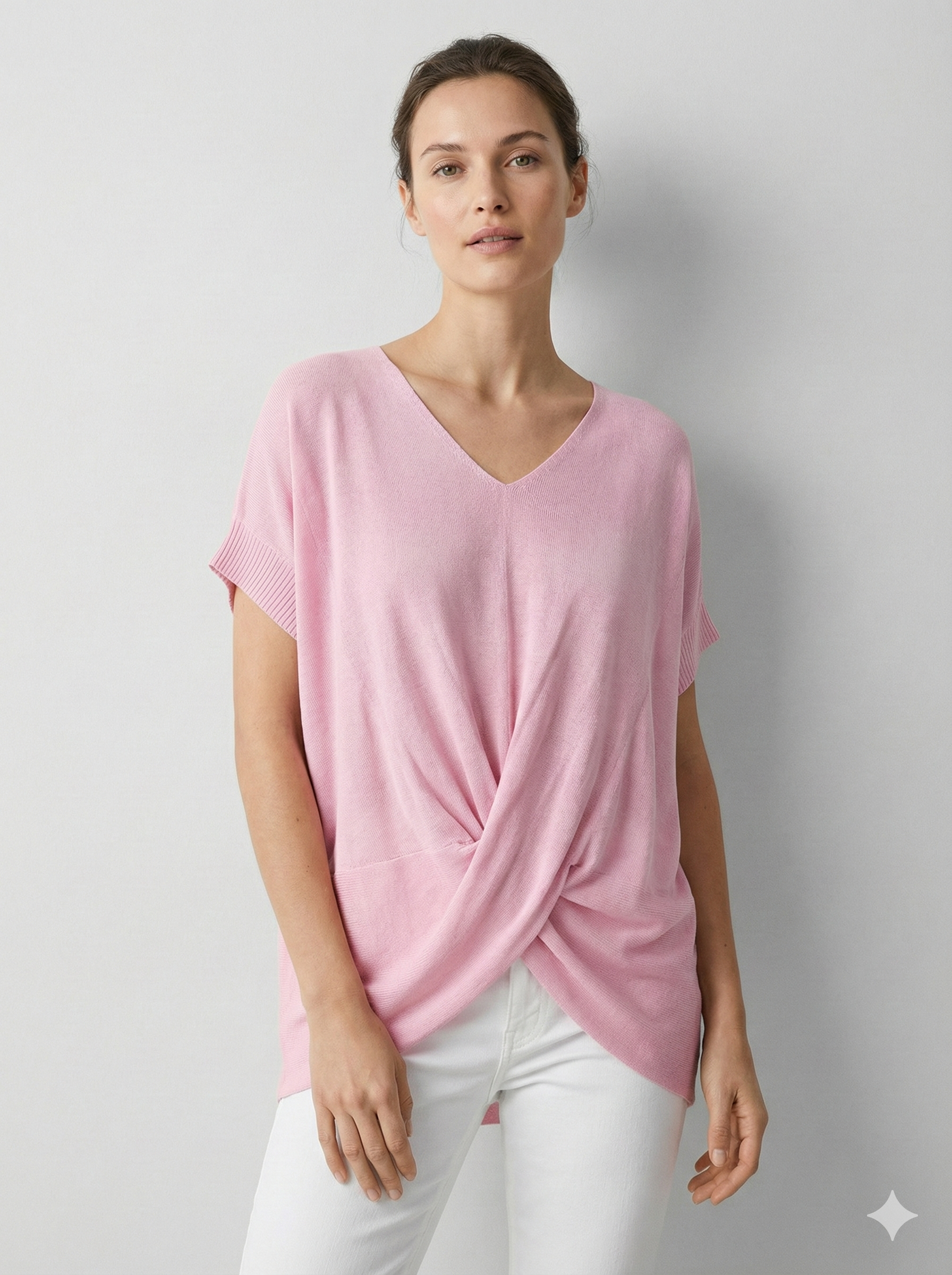 Short-sleeved,cross, V-neck, casual. art.6806
