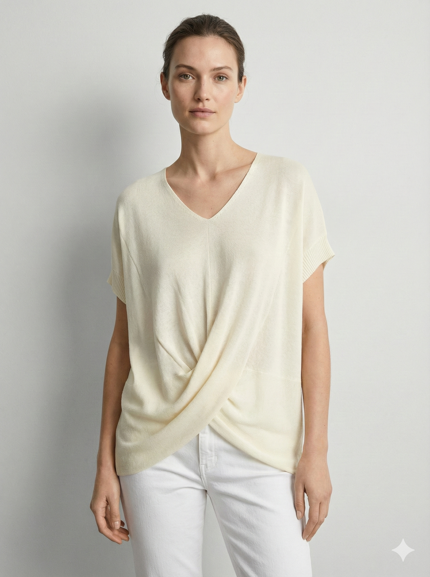 Short-sleeved,cross, V-neck, casual. art.6806