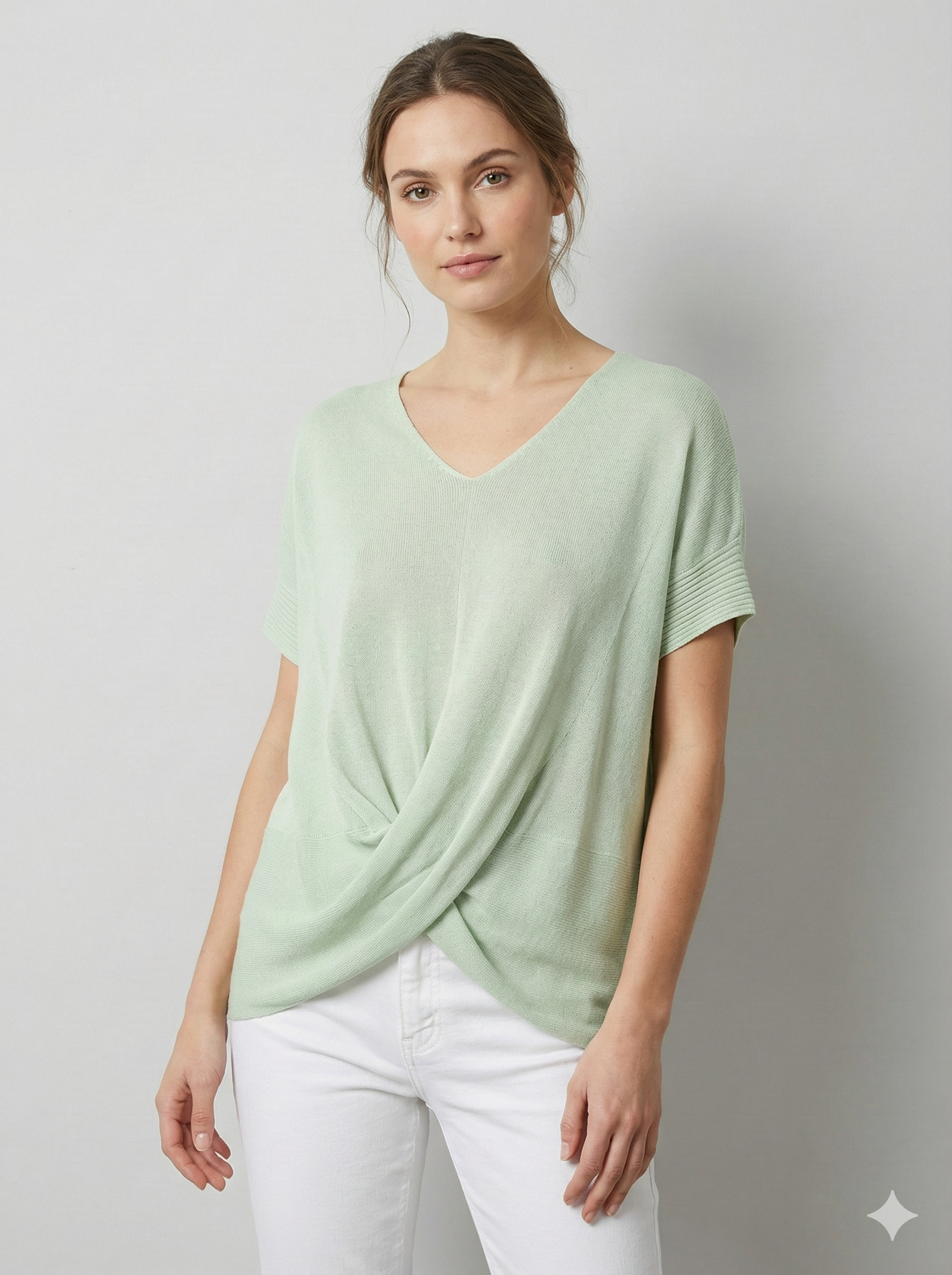 Short-sleeved,cross, V-neck, casual. art.6806