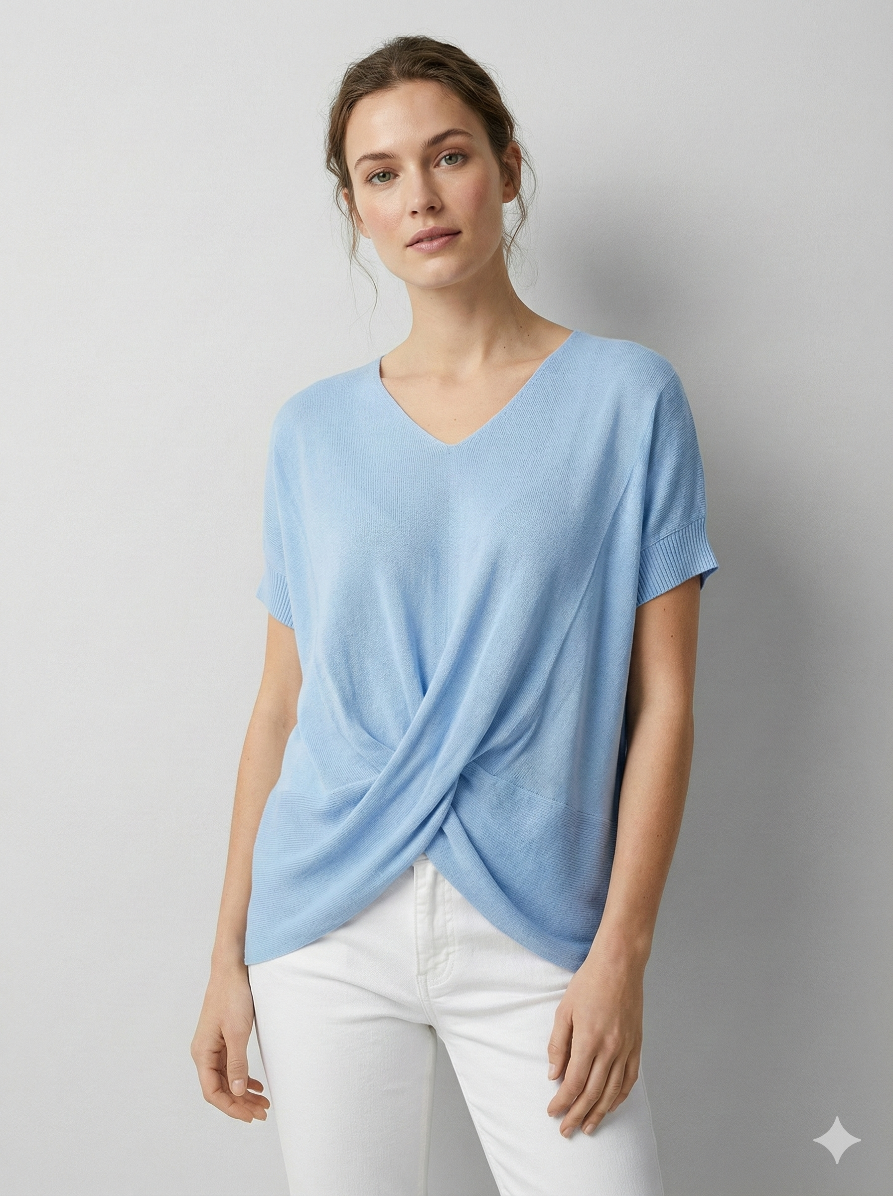 Short-sleeved,cross, V-neck, casual. art.6806