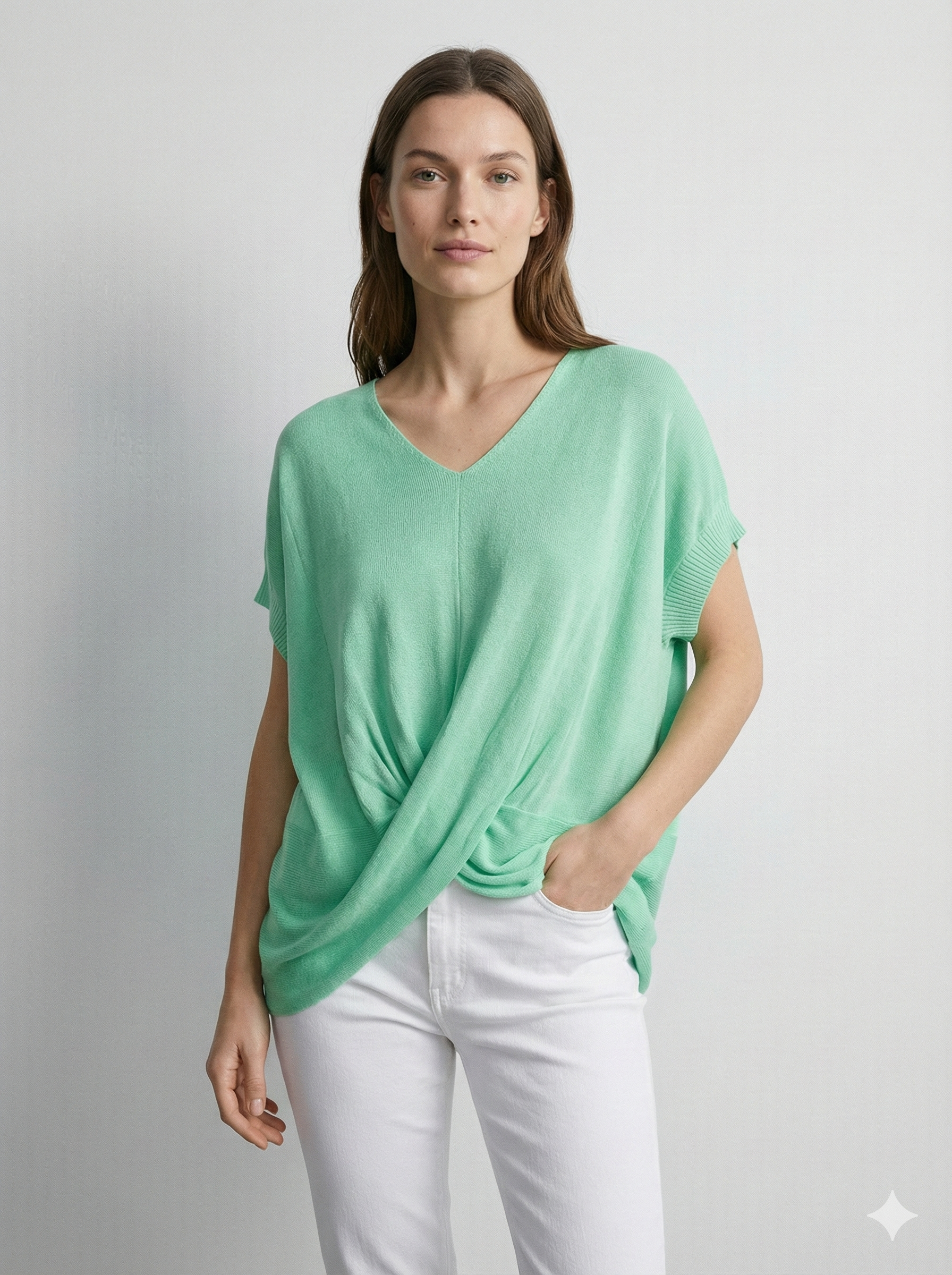 Short-sleeved,cross, V-neck, casual. art.6806