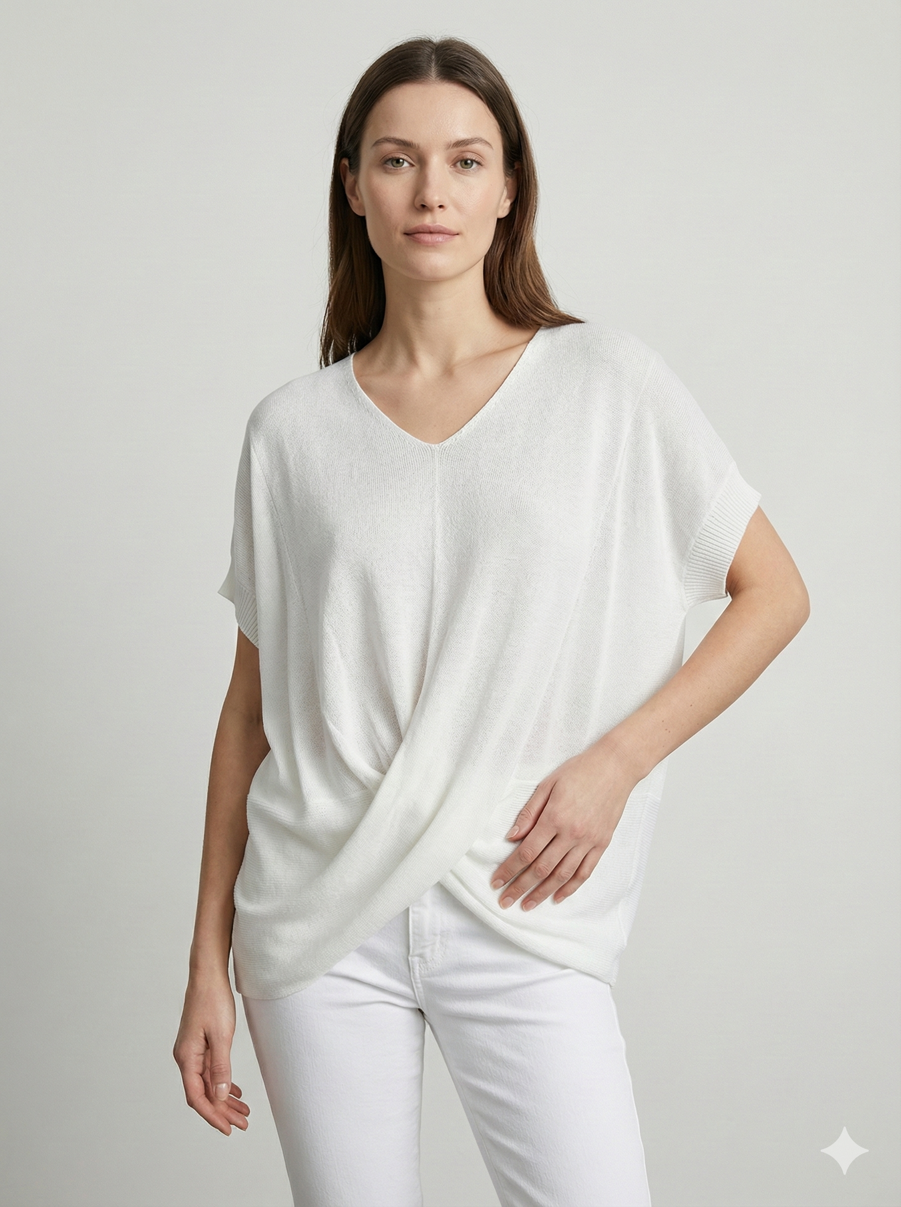 Short-sleeved,cross, V-neck, casual. art.6806