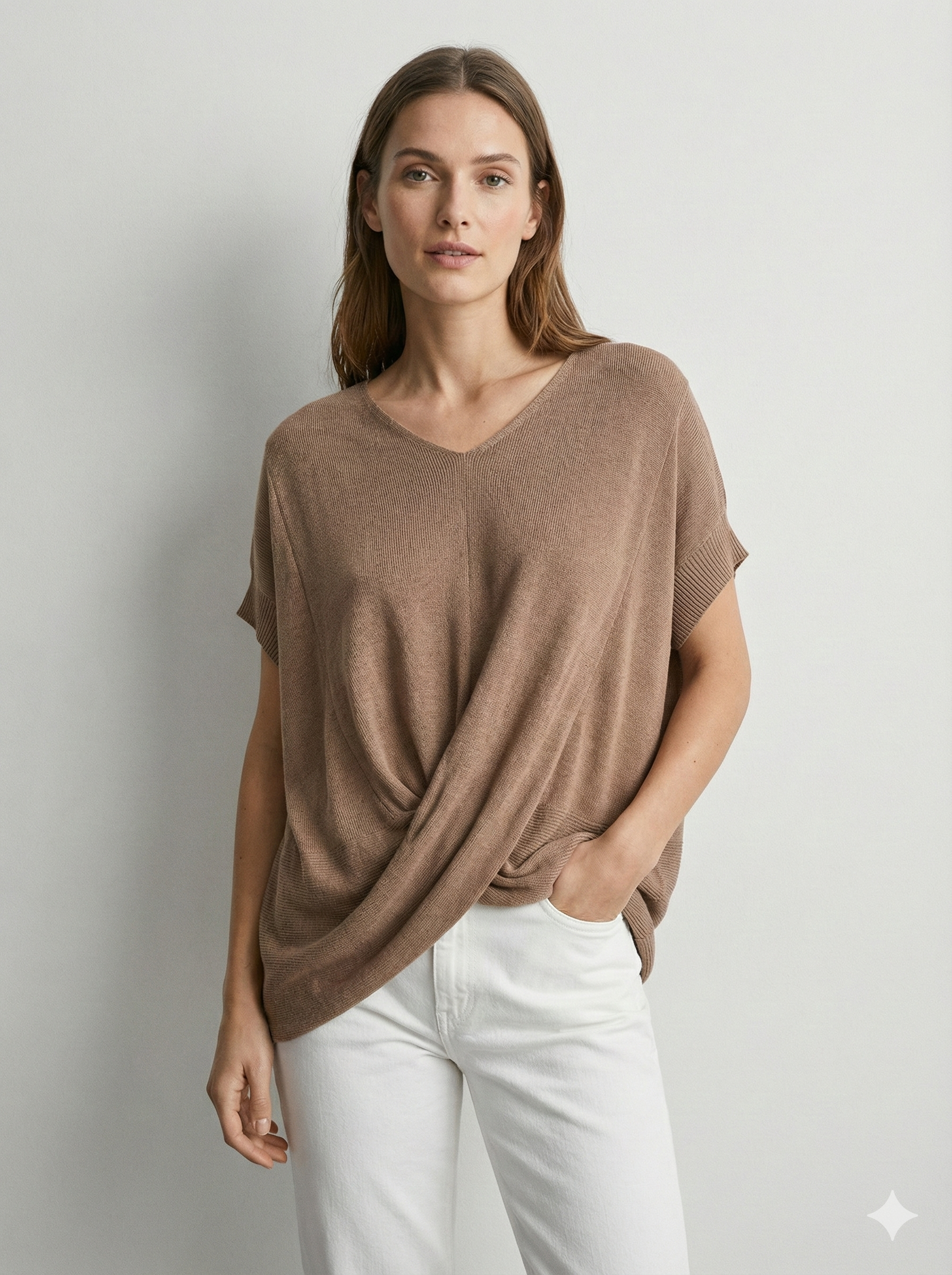 Short-sleeved,cross, V-neck, casual. art.6806