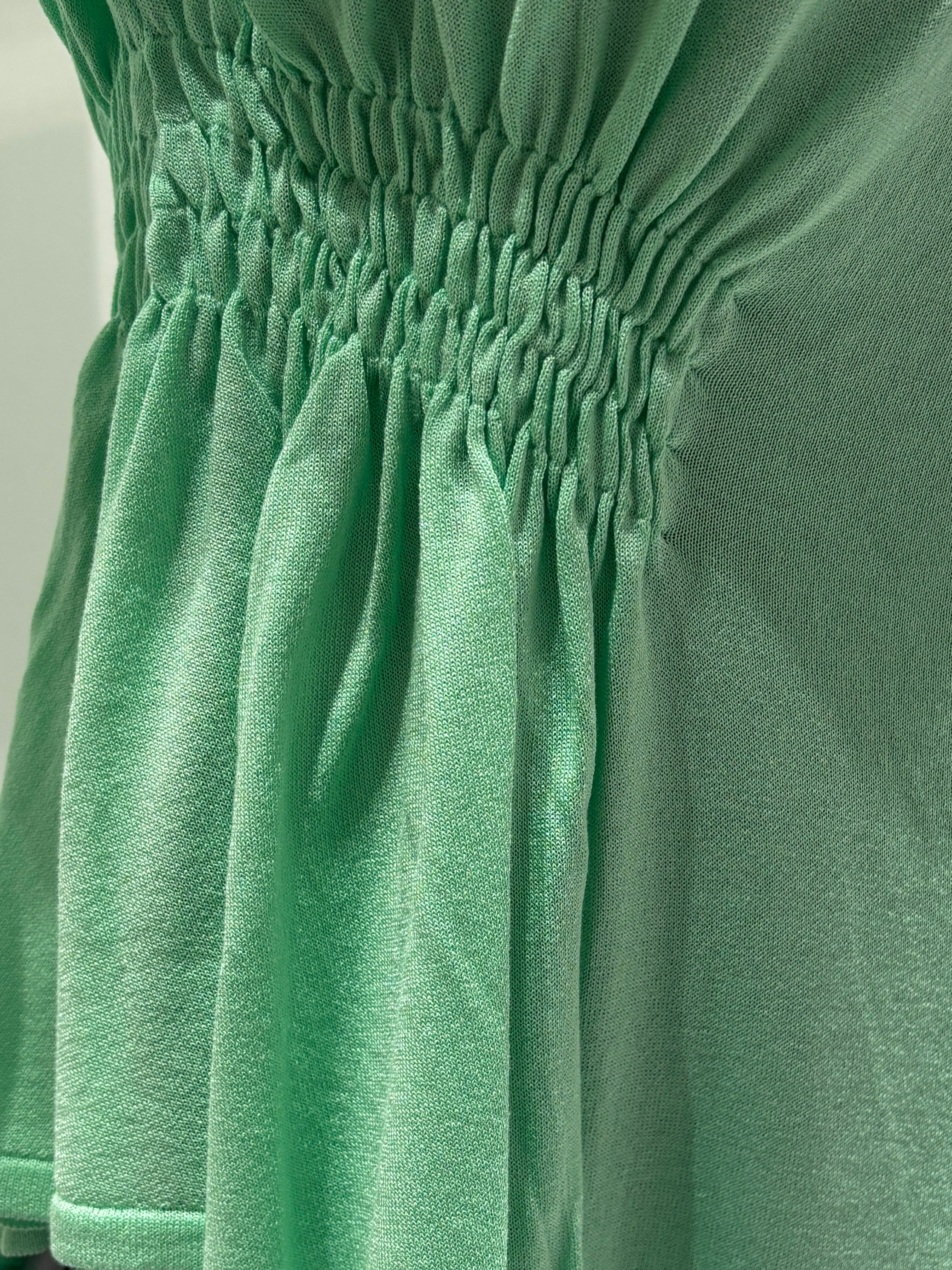 Short-sleeved,Pleats, single-sided slit, V-neck, casual. art.6906