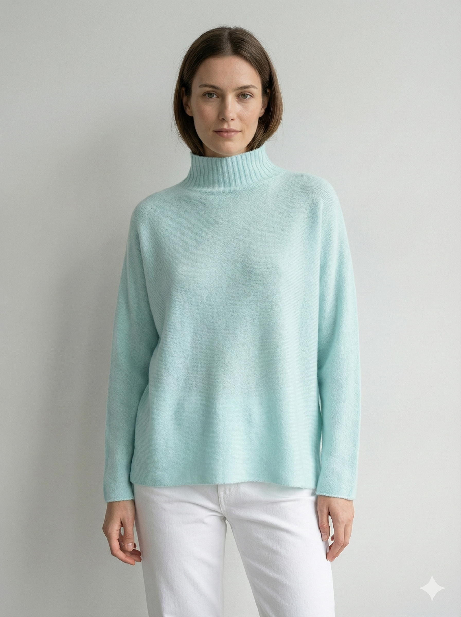 High neck, long sleeves. Classic and casual, perfect for spring. art.sy8861