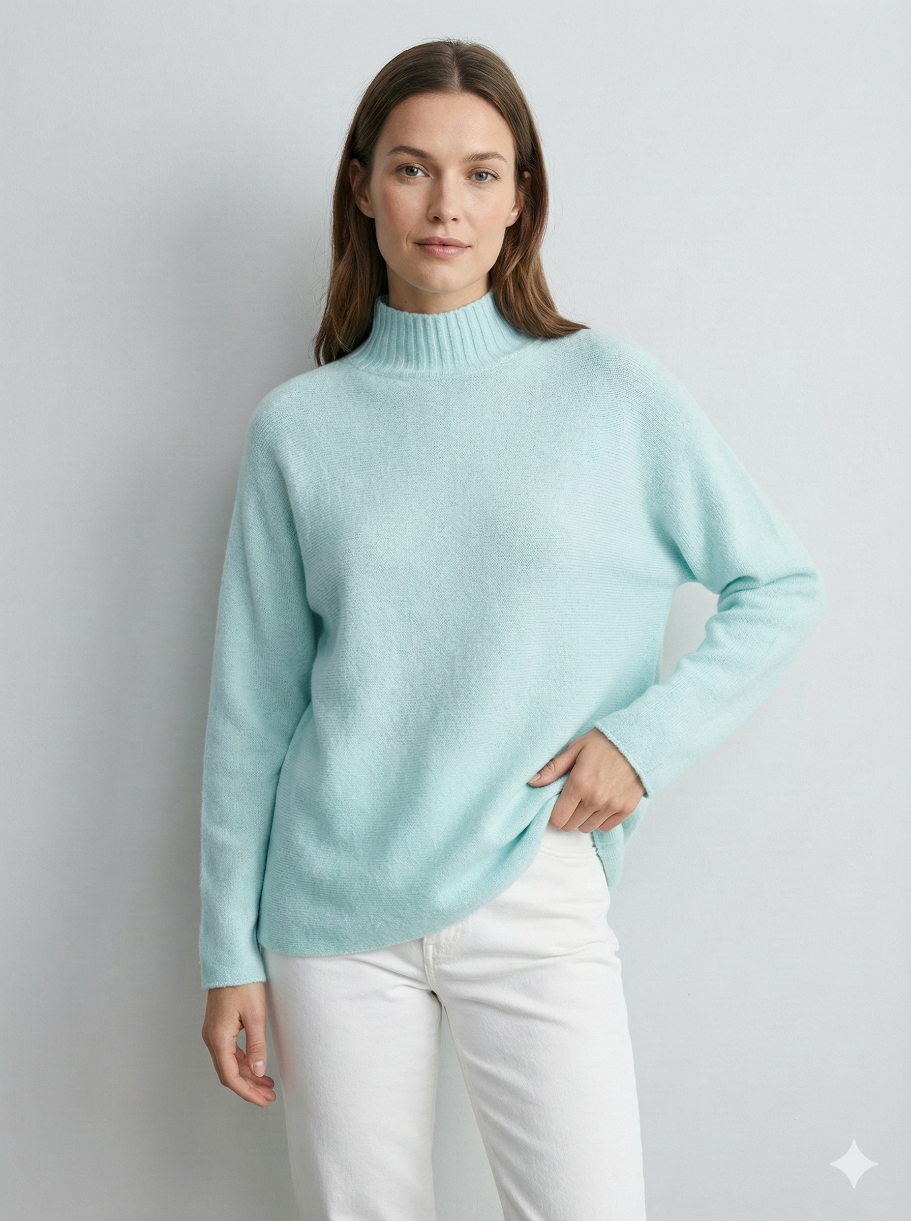 High neck, long sleeves. Classic and casual, perfect for spring. art.sy8861