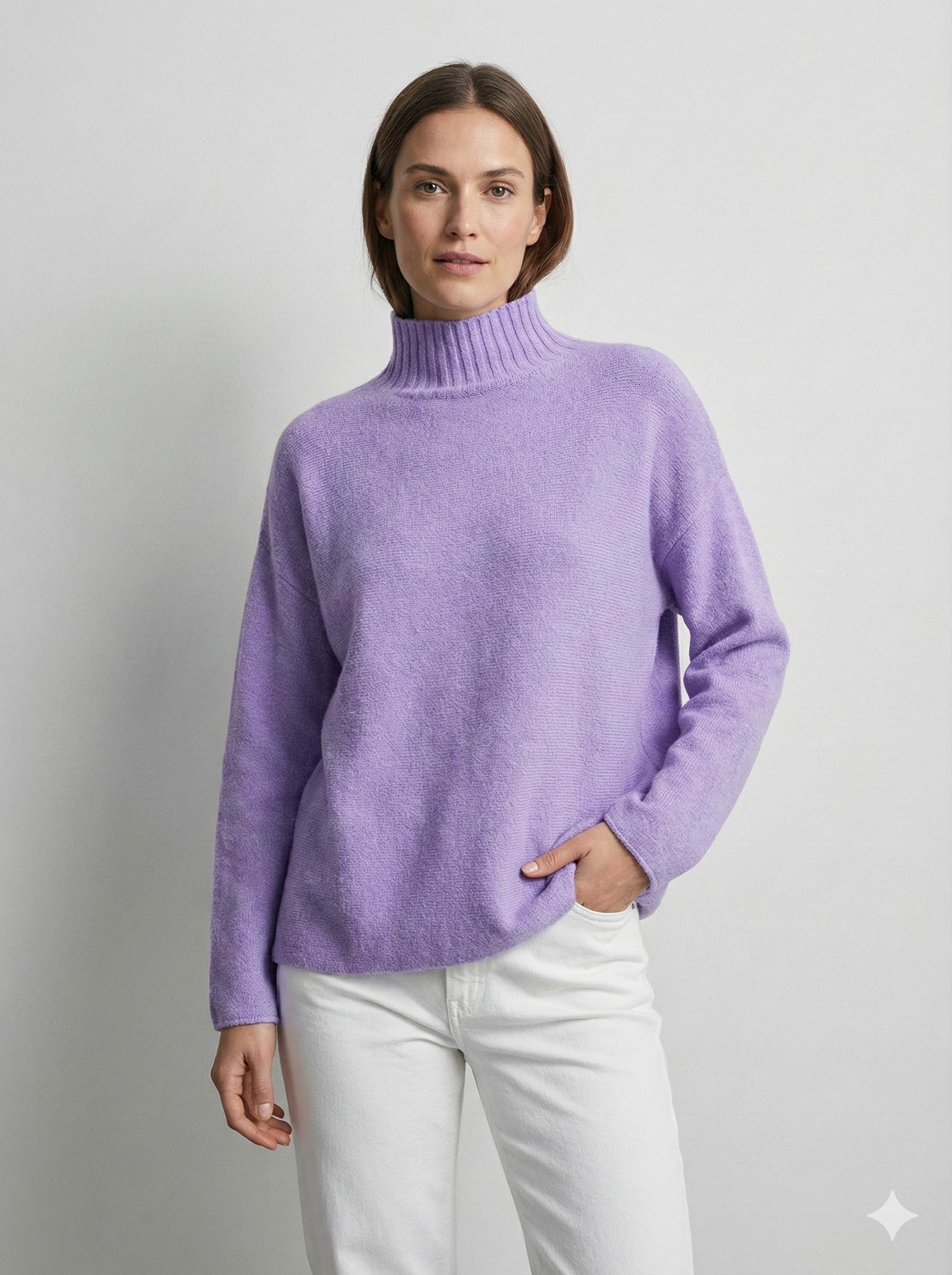 High neck, long sleeves. Classic and casual, perfect for spring. art.sy8861