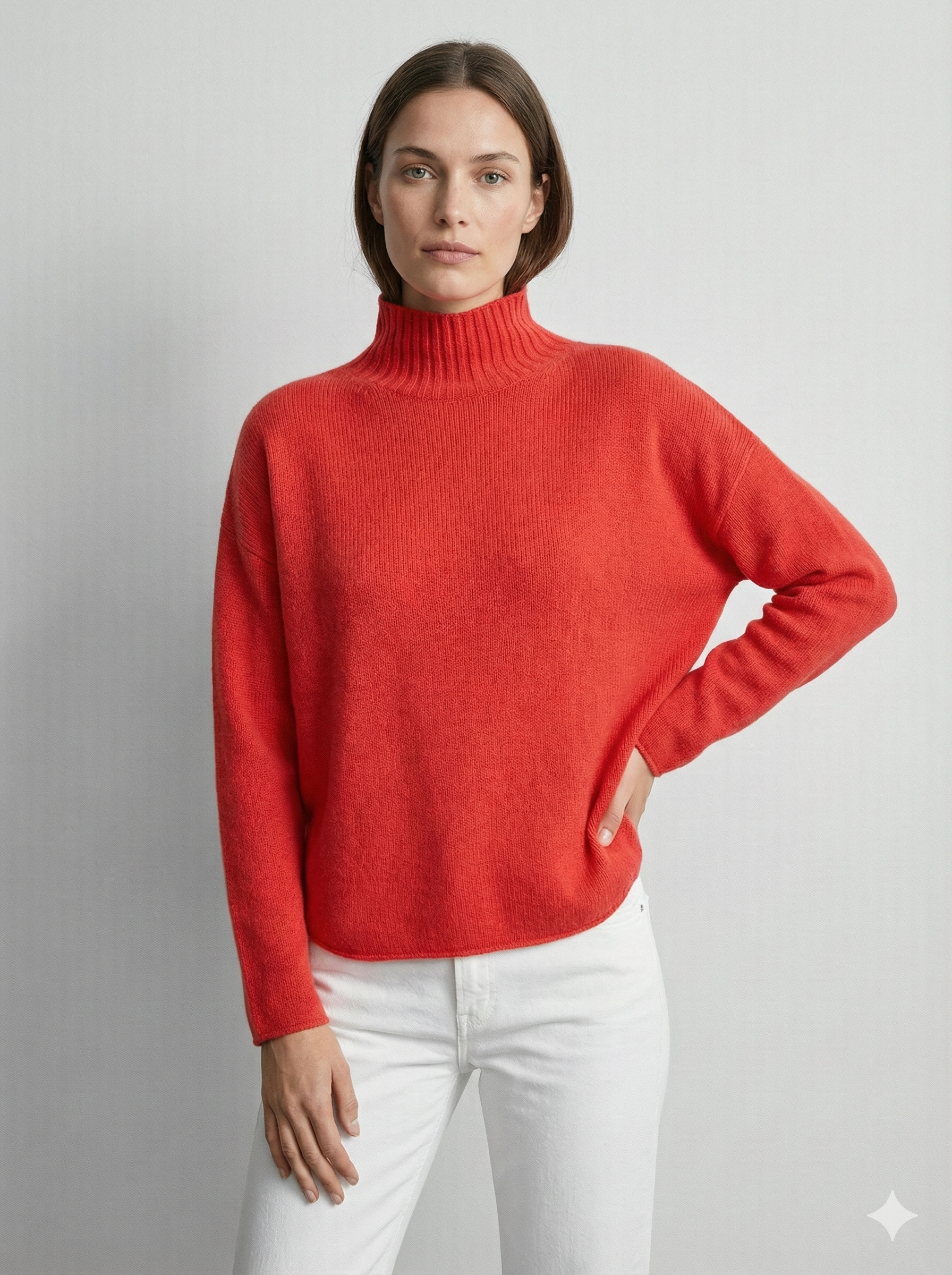 High neck, long sleeves. Classic and casual, perfect for spring. art.sy8861