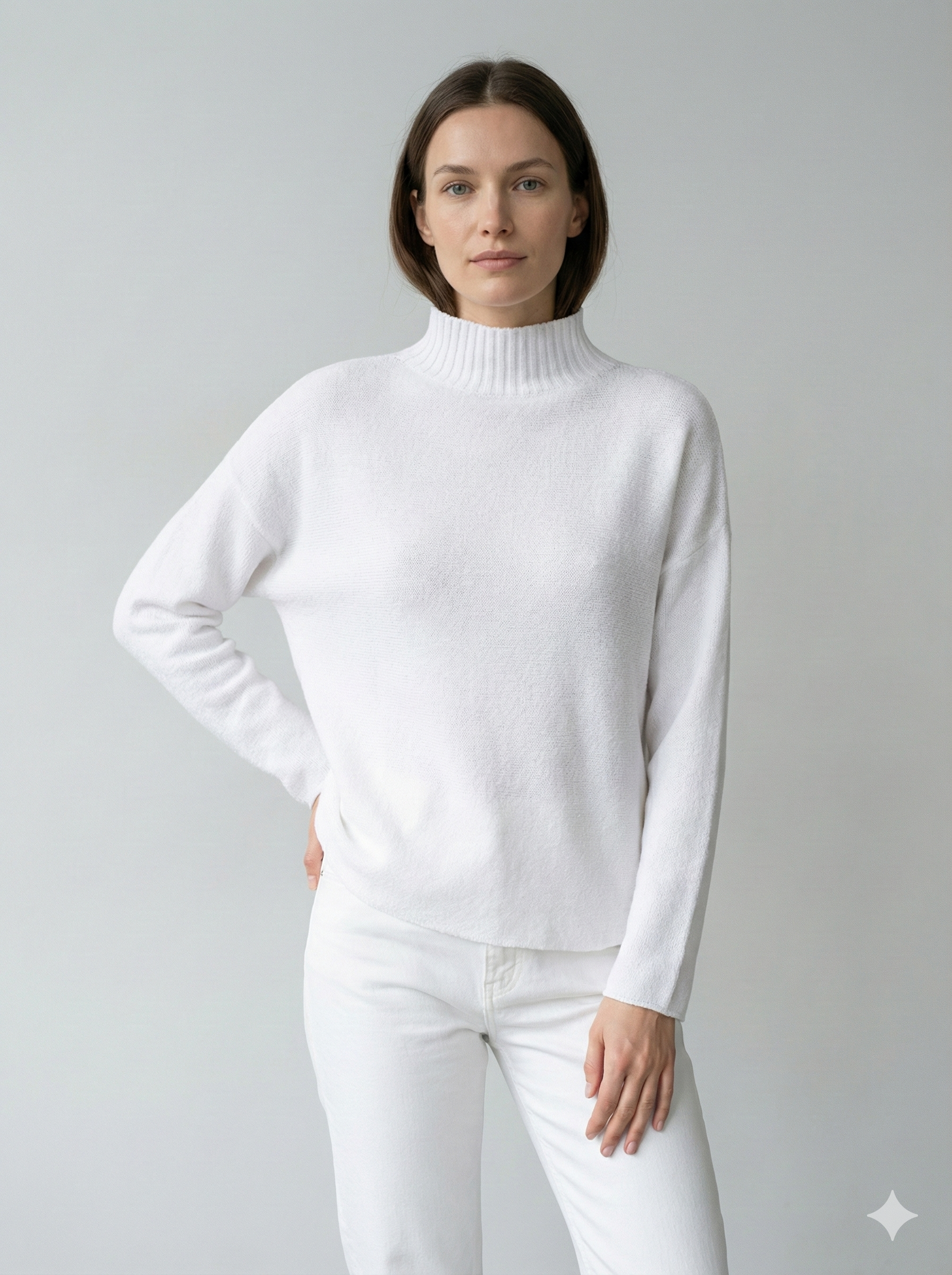 High neck, long sleeves. Classic and casual, perfect for spring. art.sy8861