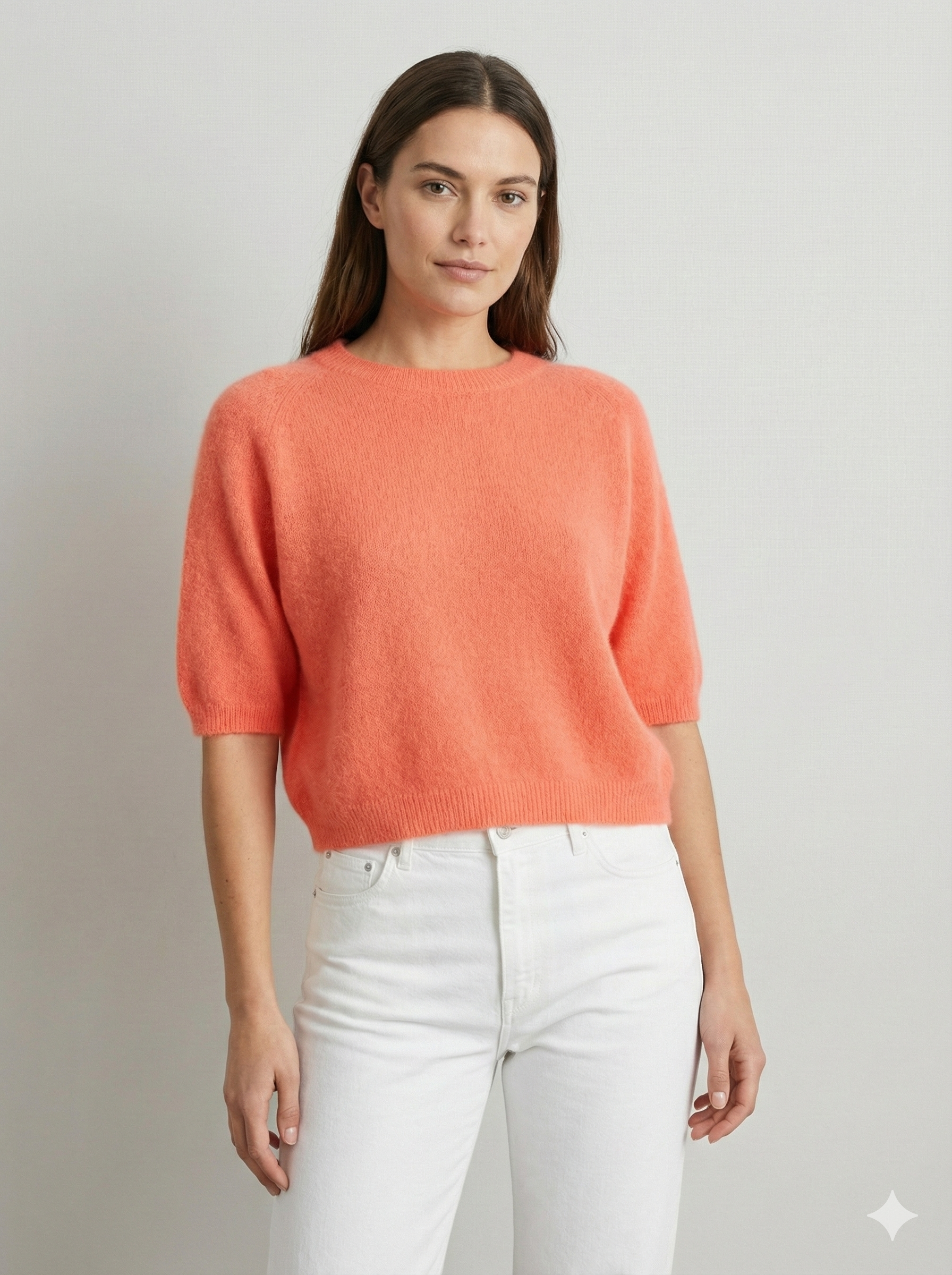 Like alpaca Short-sleeved crew neck Suitable for early spring art.8862