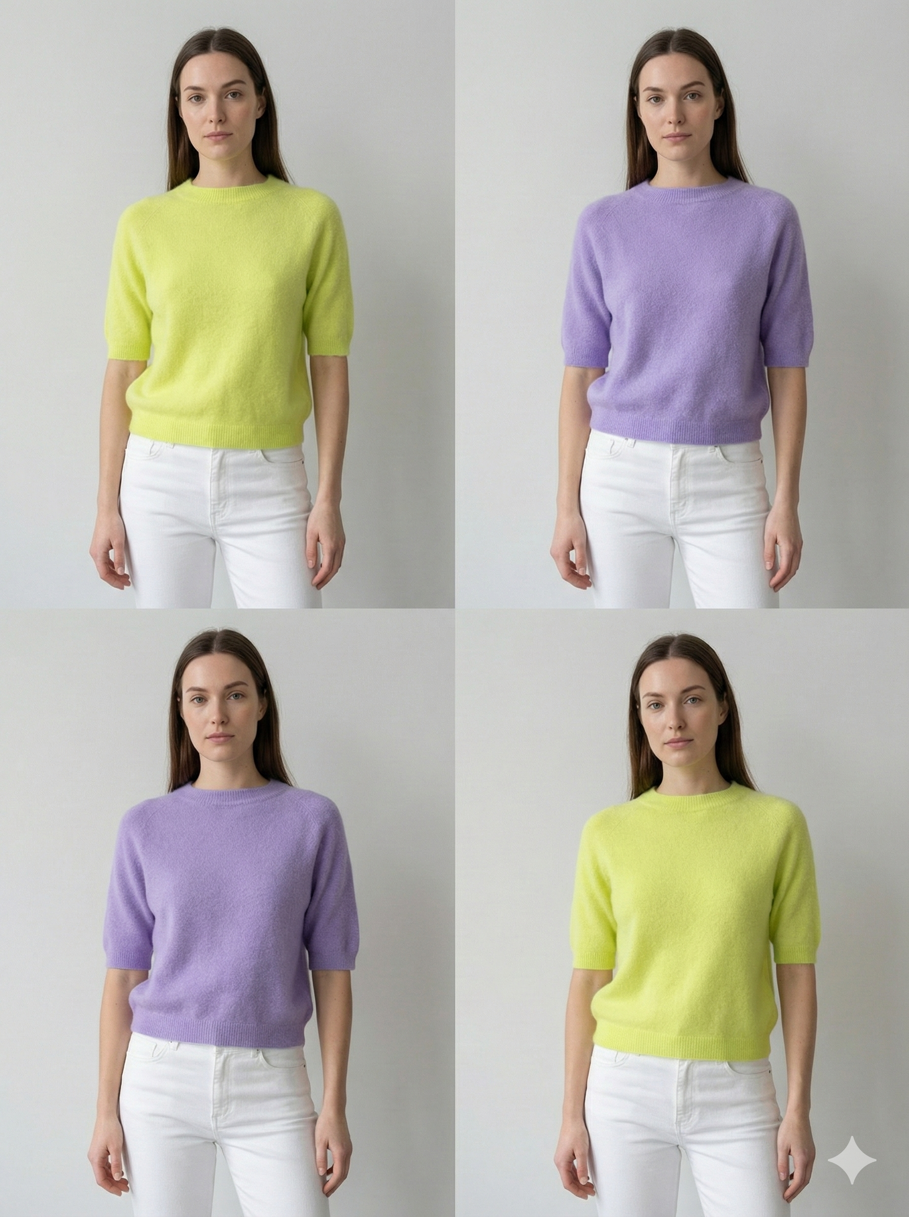 Like alpaca Short-sleeved crew neck Suitable for early spring art.8862