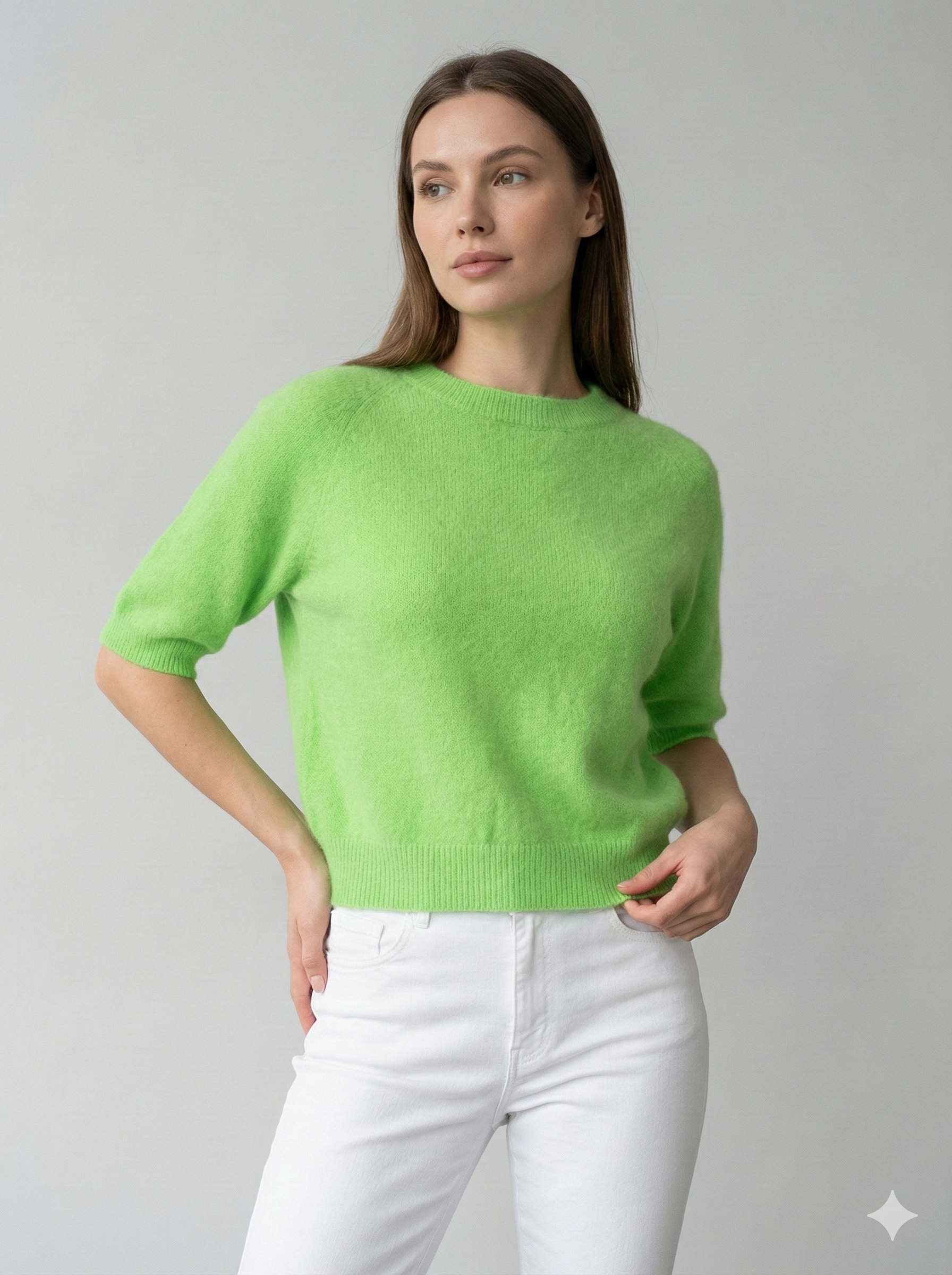 Like alpaca Short-sleeved crew neck Suitable for early spring art.8862