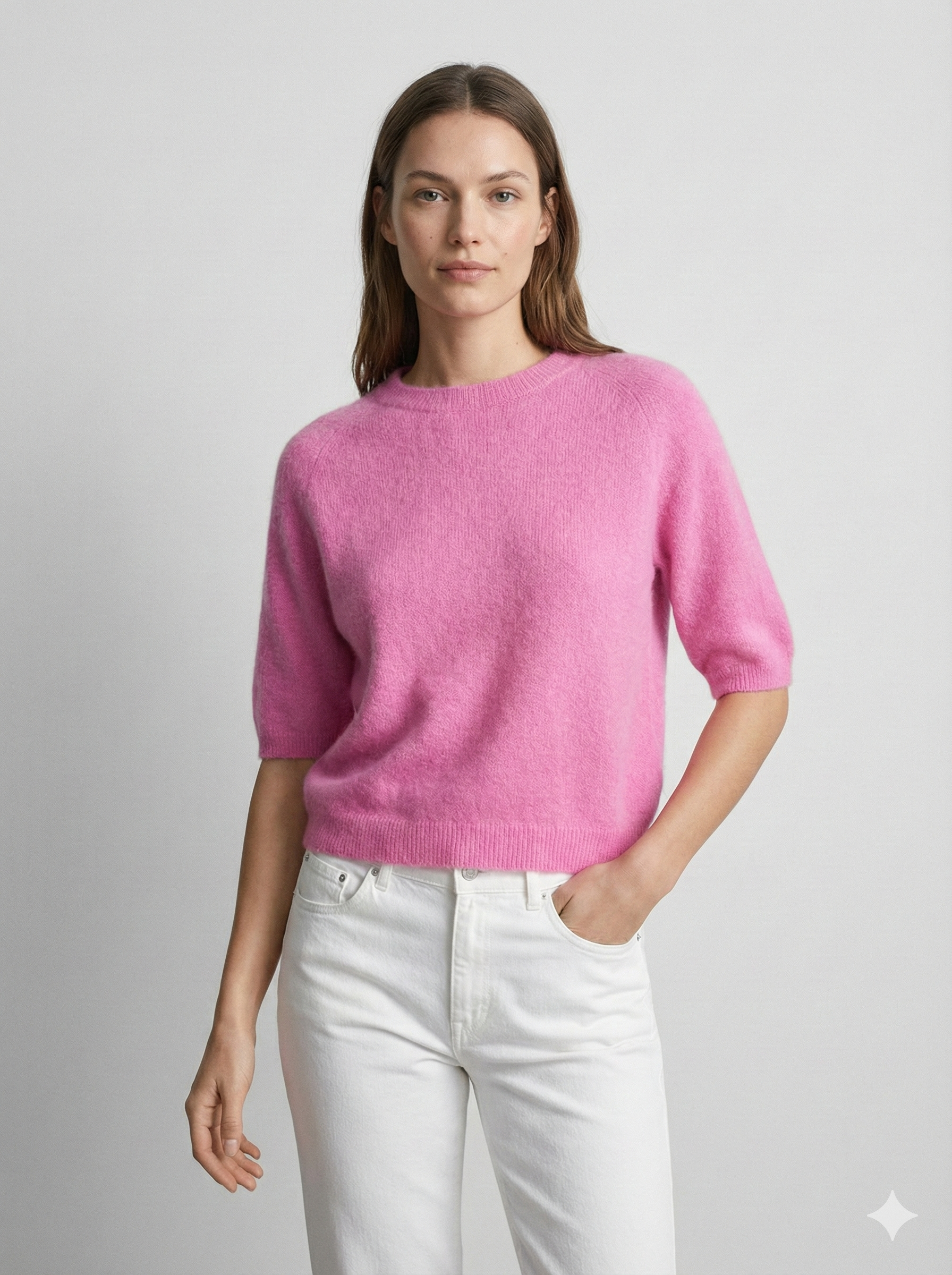 Like alpaca Short-sleeved crew neck Suitable for early spring art.8862