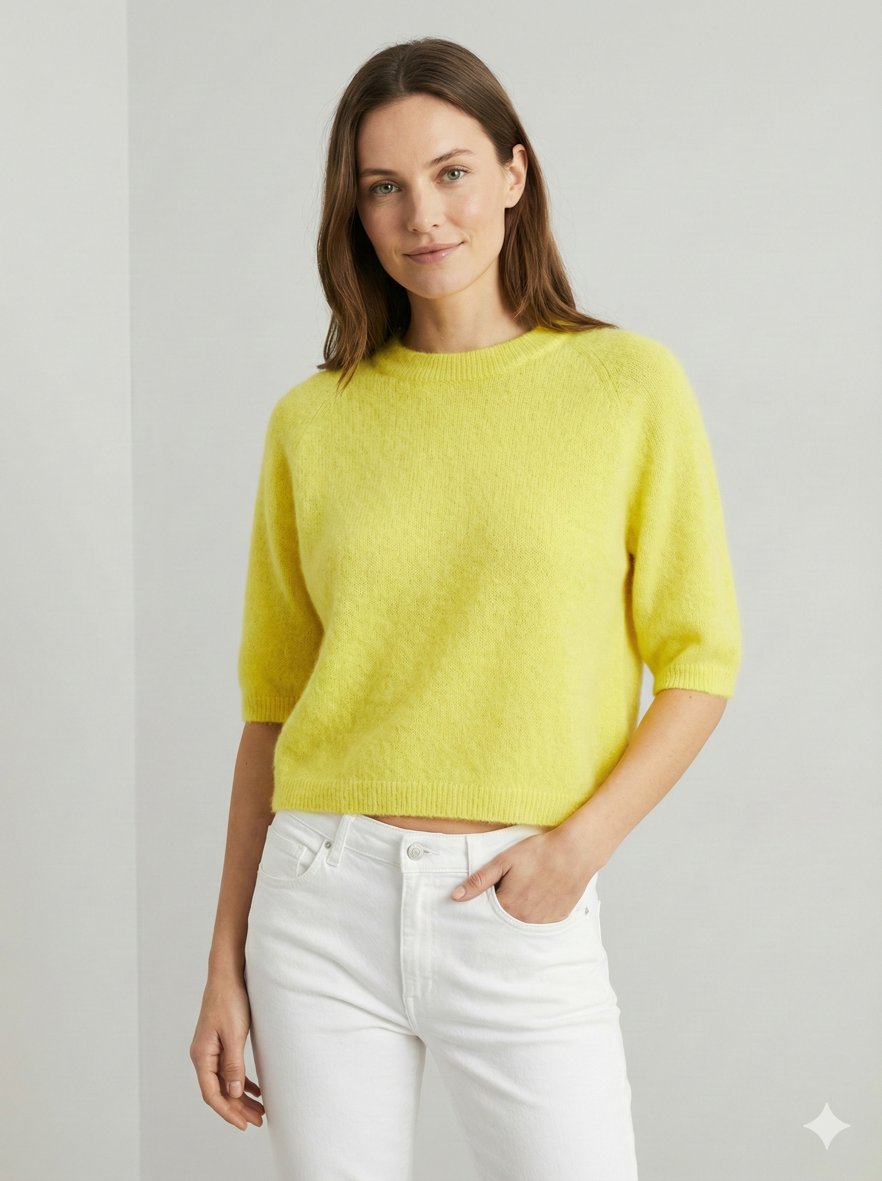 Like alpaca Short-sleeved crew neck Suitable for early spring art.8862