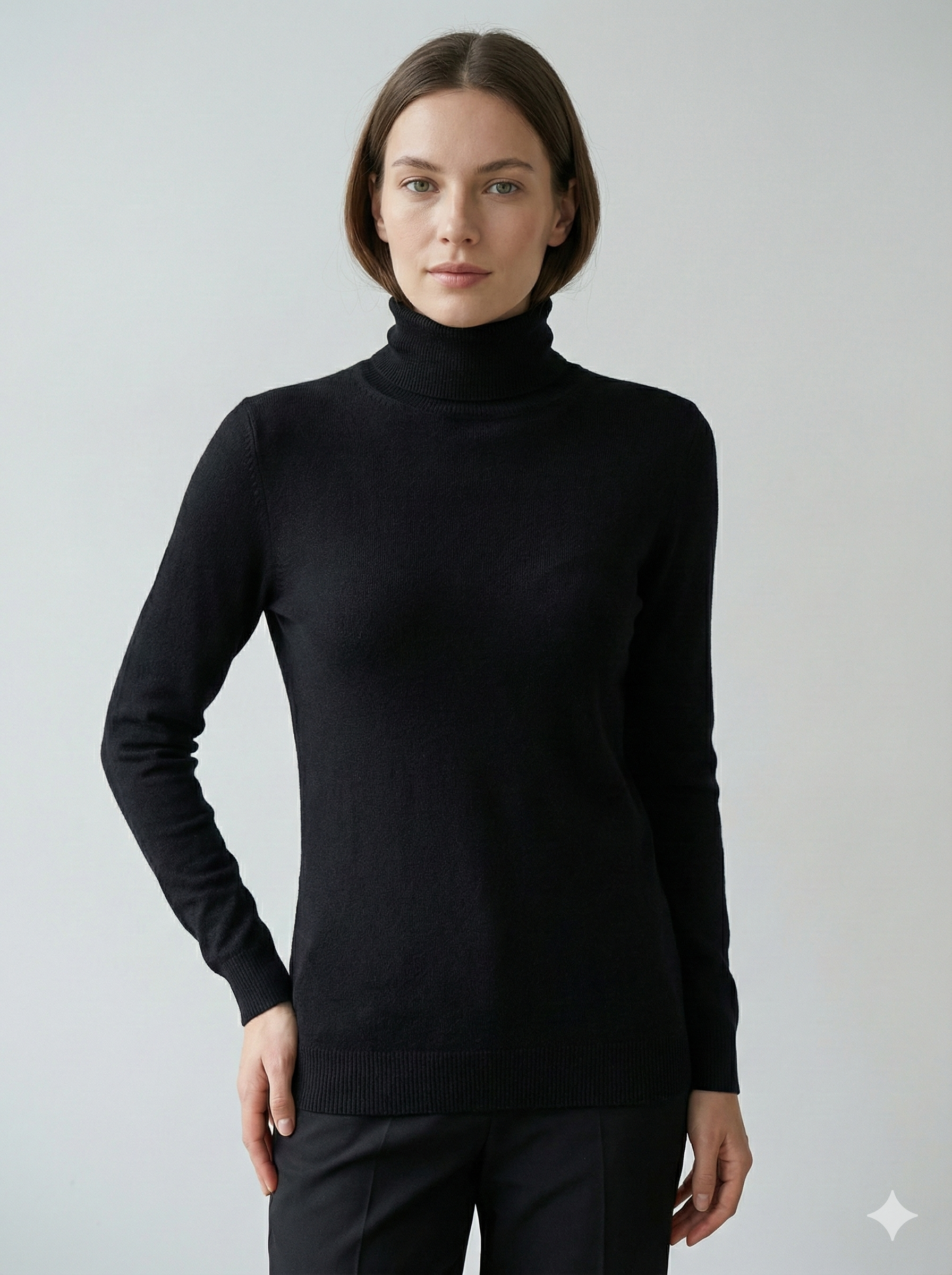 High-neck long sleeves base sweater rc067