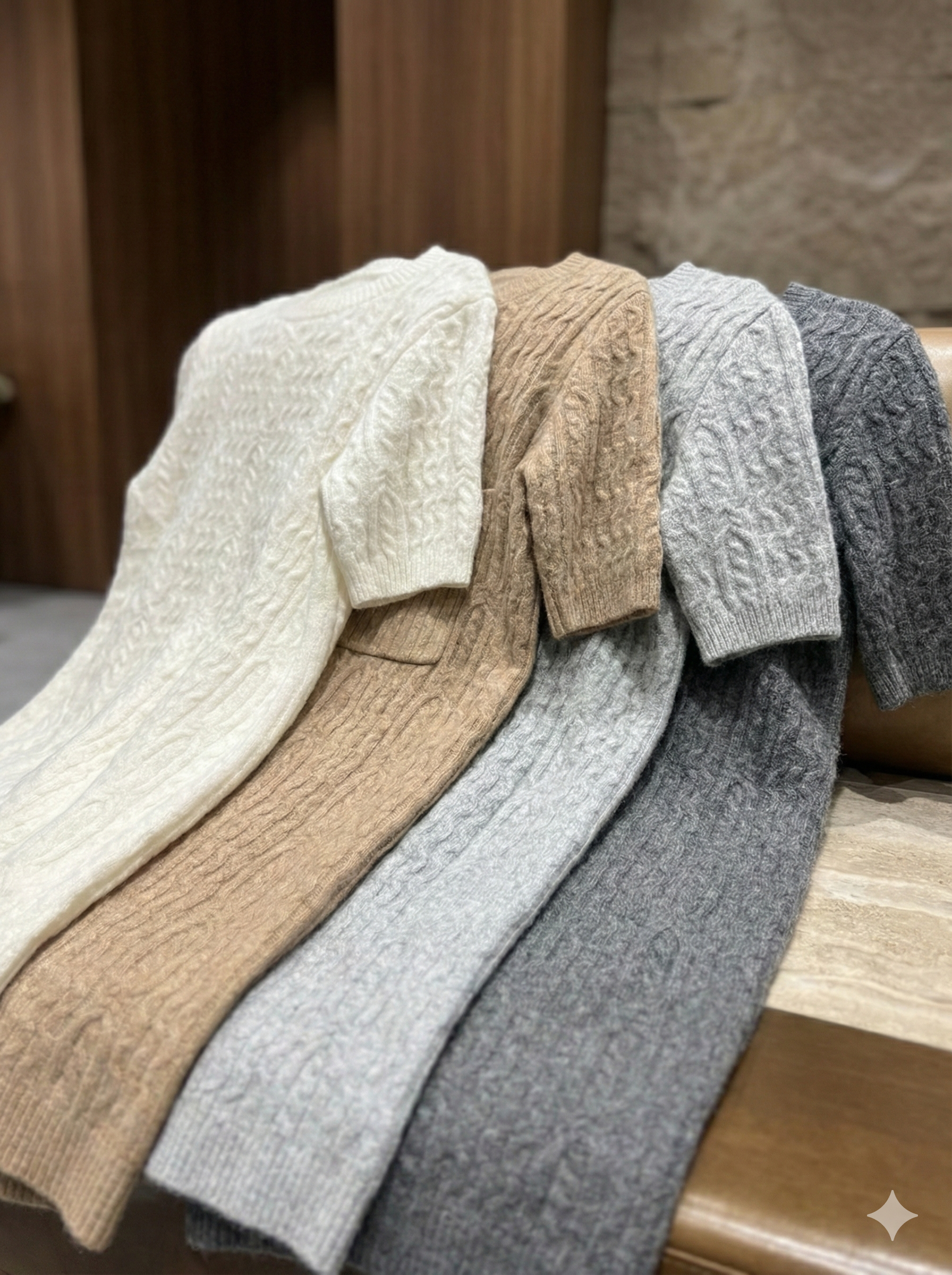 Like Alpaca style, short-sleeved long twisted rope sweater art HZ907