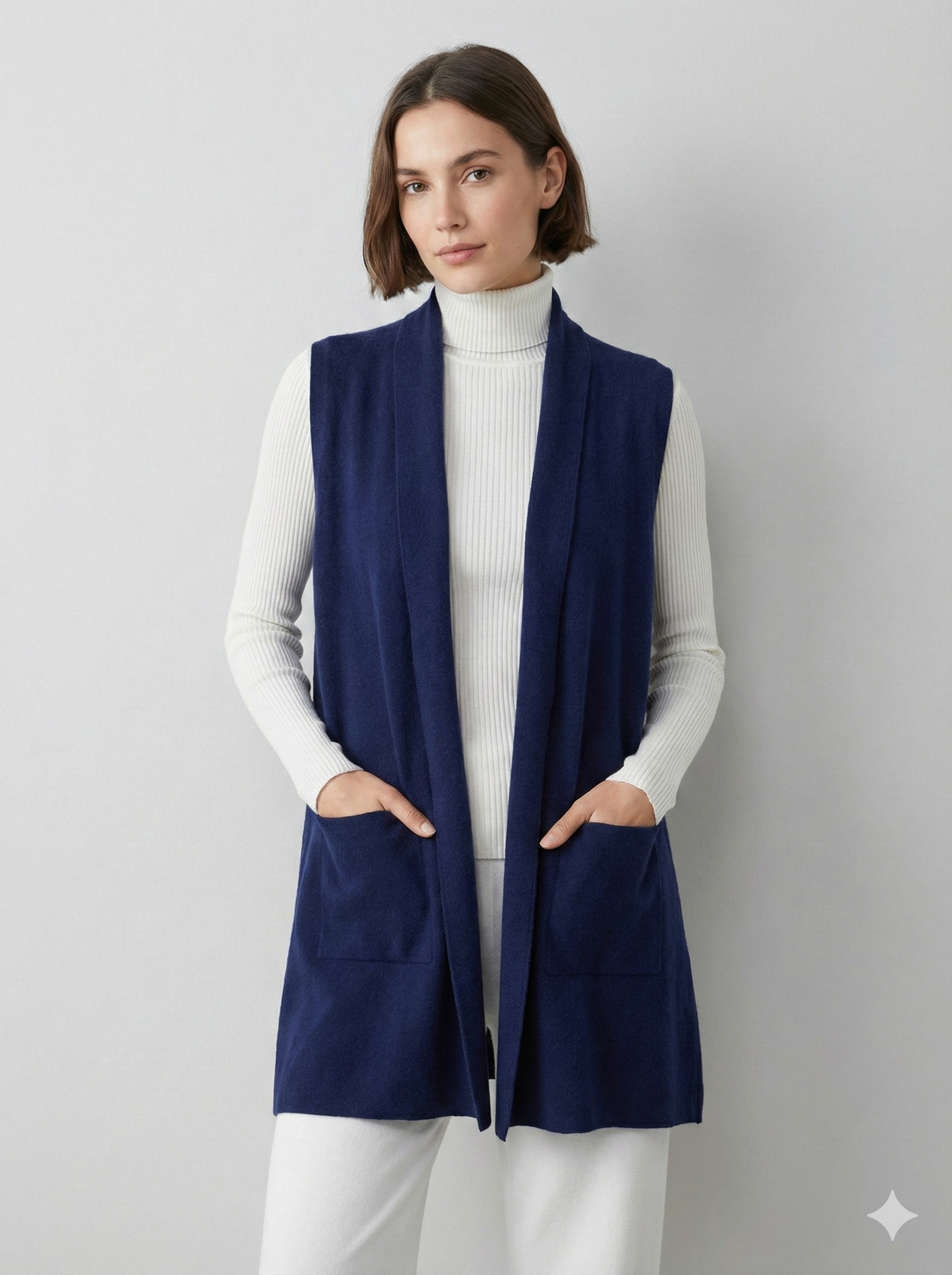 Women's Cardigan Sleeveless pocket art rc008