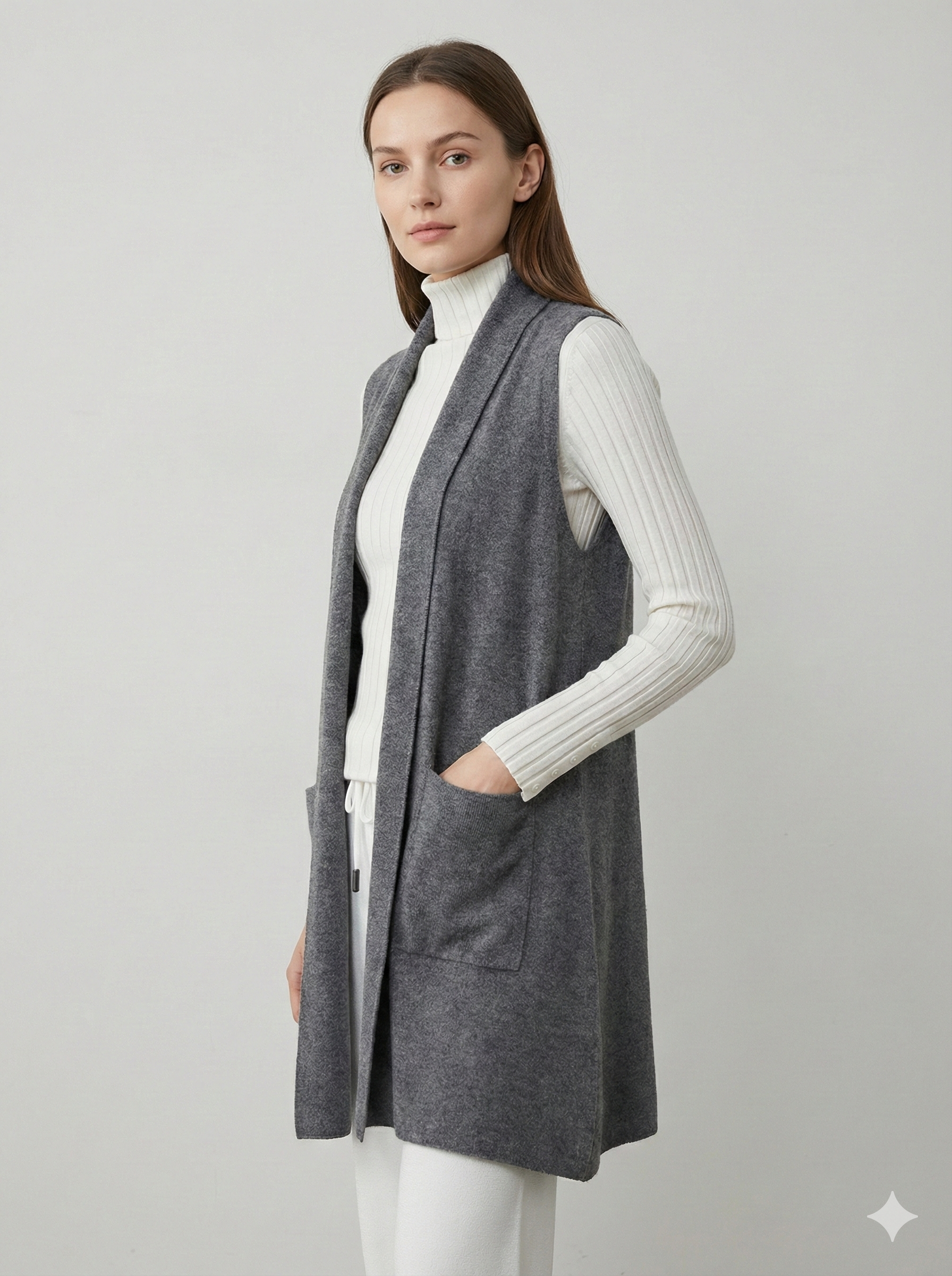 Women's Cardigan Sleeveless pocket art rc008