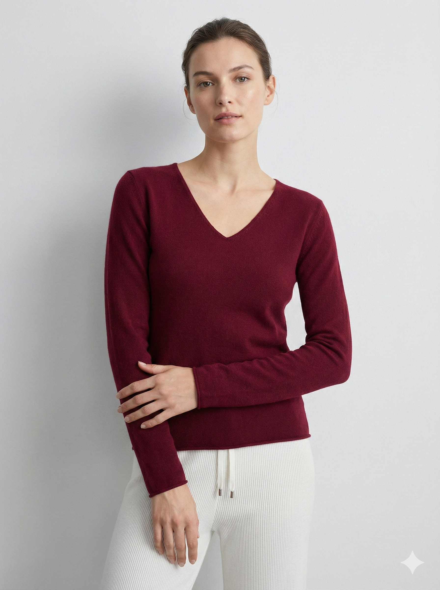 V-necked long sleeves baseer sweater artrc065