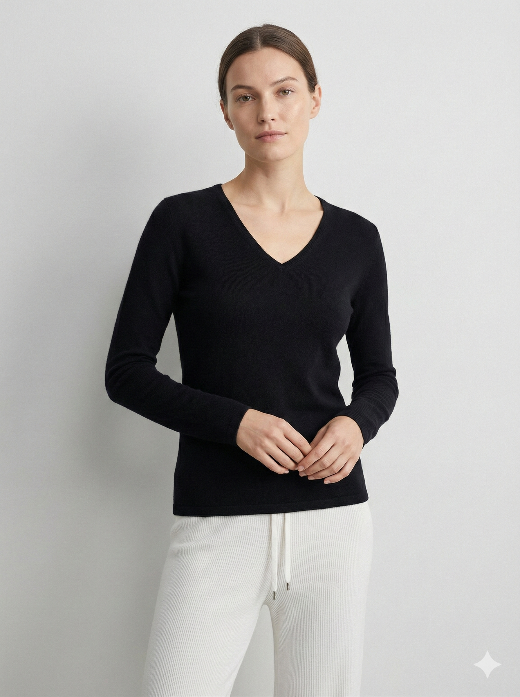 V-necked long sleeves baseer sweater artrc065
