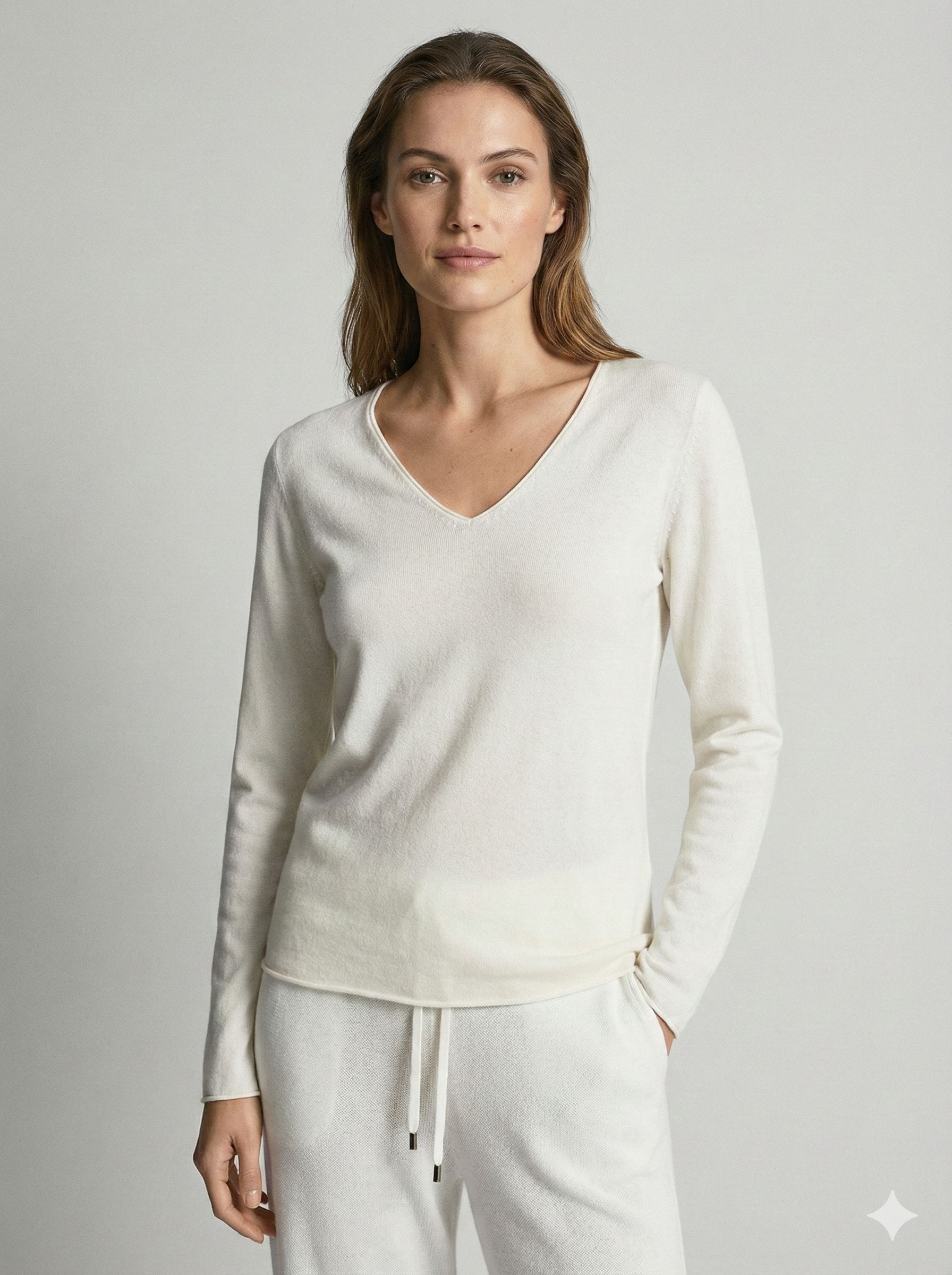 V-necked long sleeves baseer sweater artrc065
