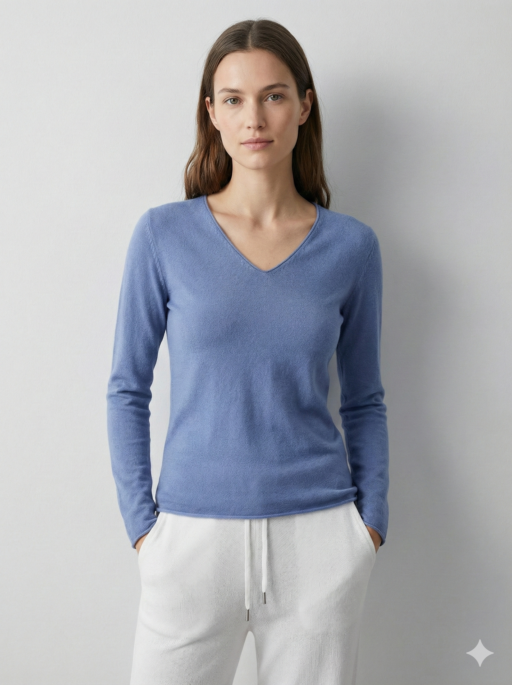 V-necked long sleeves baseer sweater artrc065