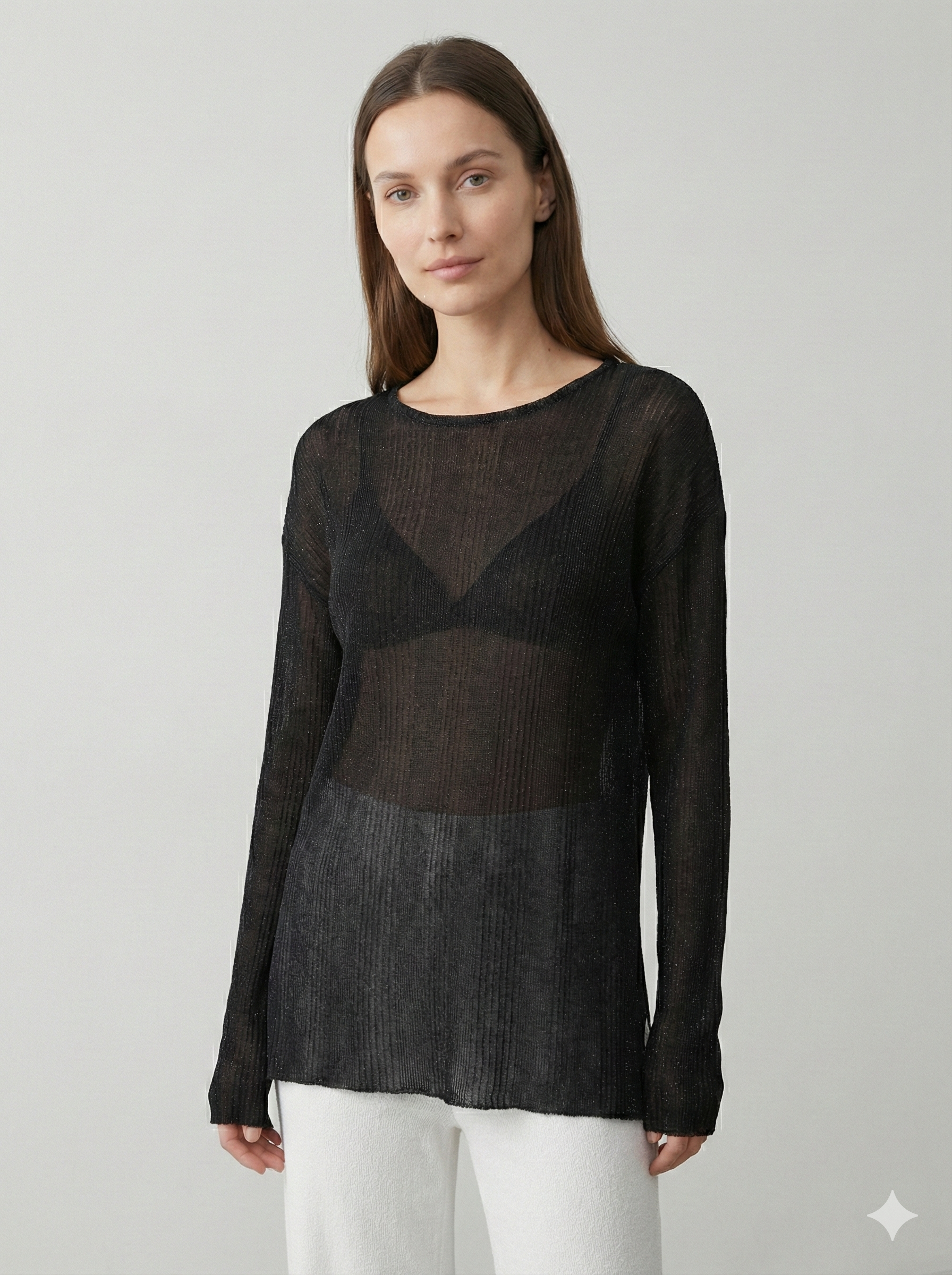 Crew-neck cardigan lurex 35210