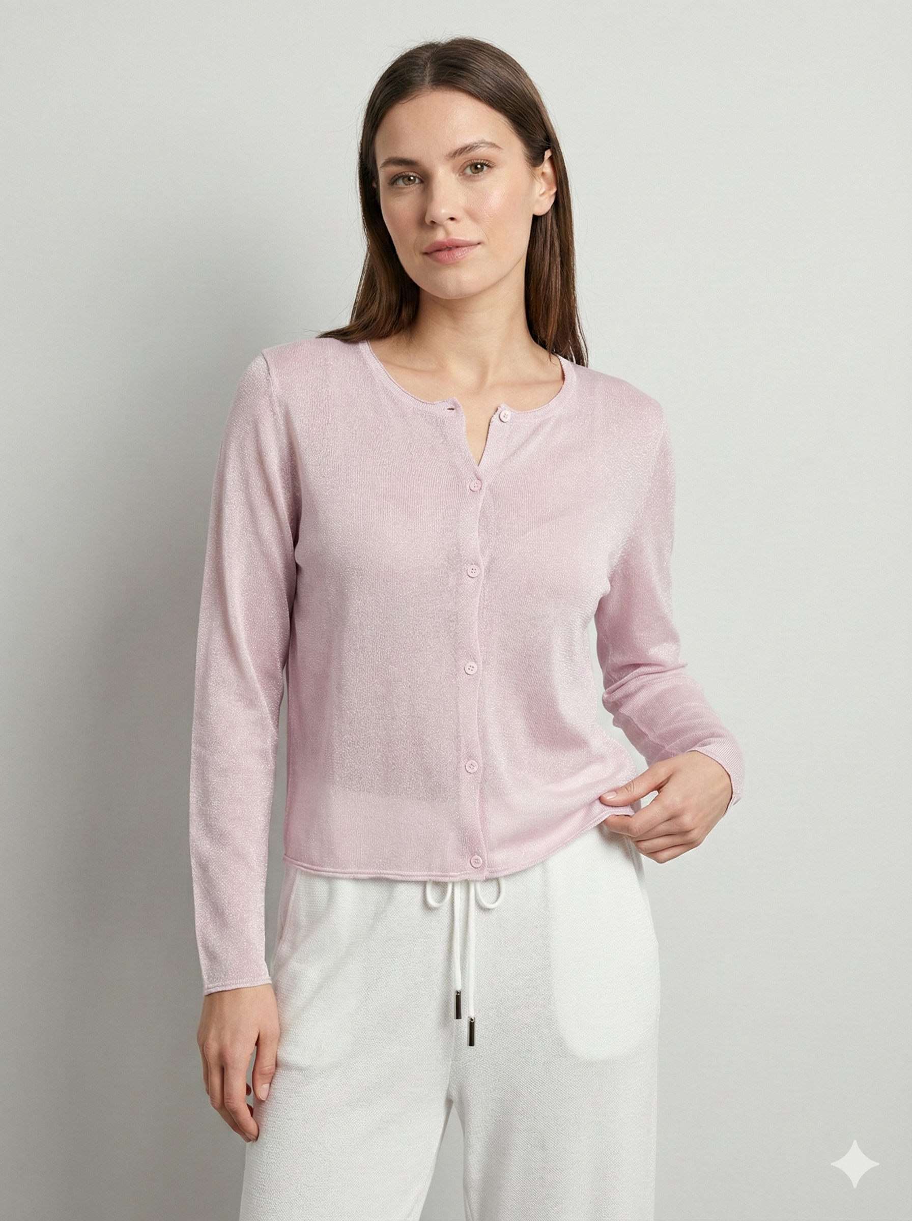 Lyocell Blend Crew-neck cardigan 32189