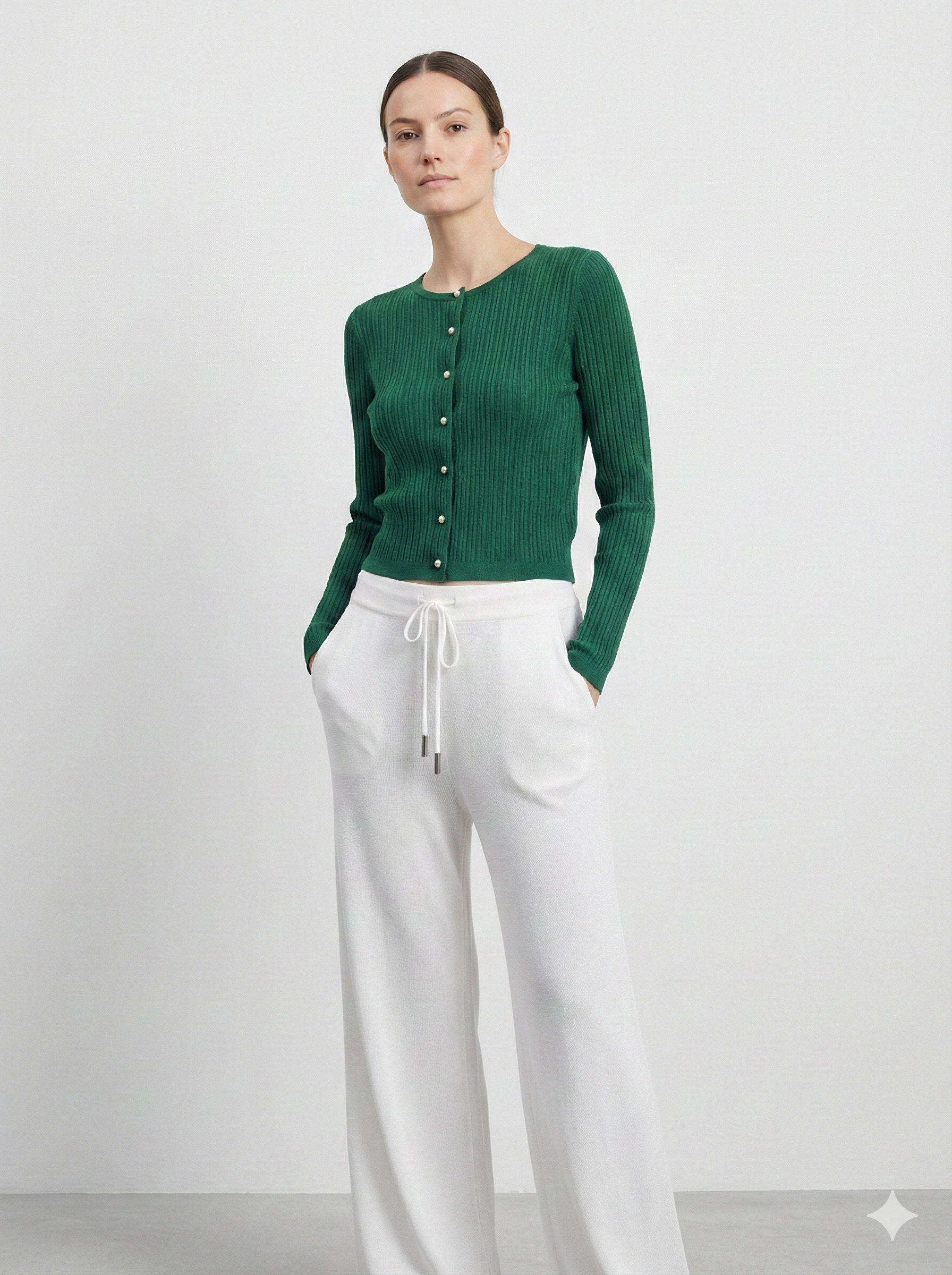 Pearl button cardigan A8911